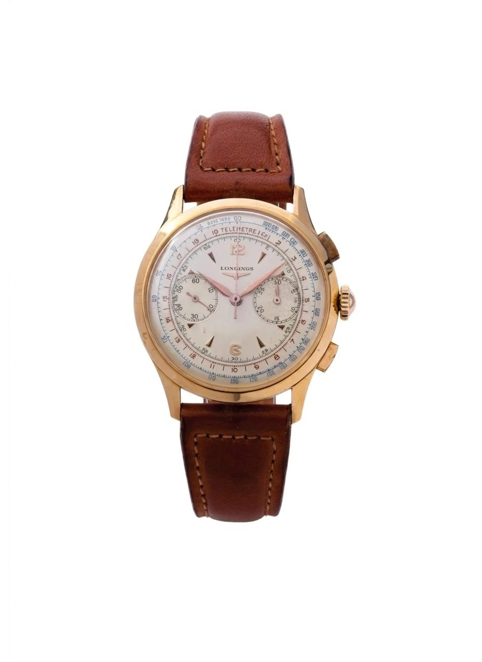 Longines Chronograph 30CH solid 18K rose gold 37.85mm 5967