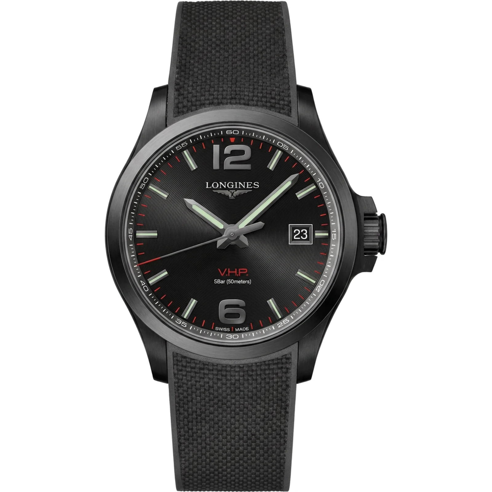 Longines Conquest V.H.P. 43 PVD / Black / Rubber L3.726.2.56.9