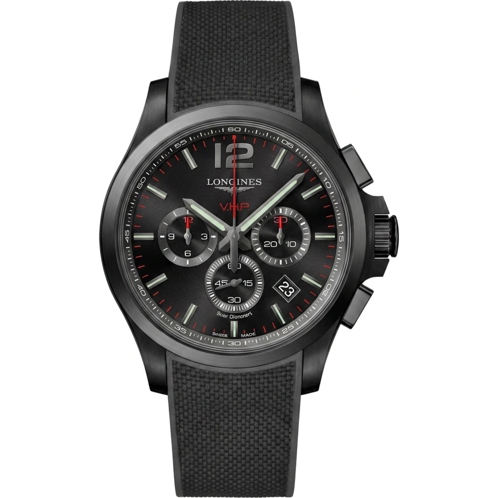 Longines Conquest V.H.P. Chronograph 44 PVD / Black / Rubber L3.727.2.56.9