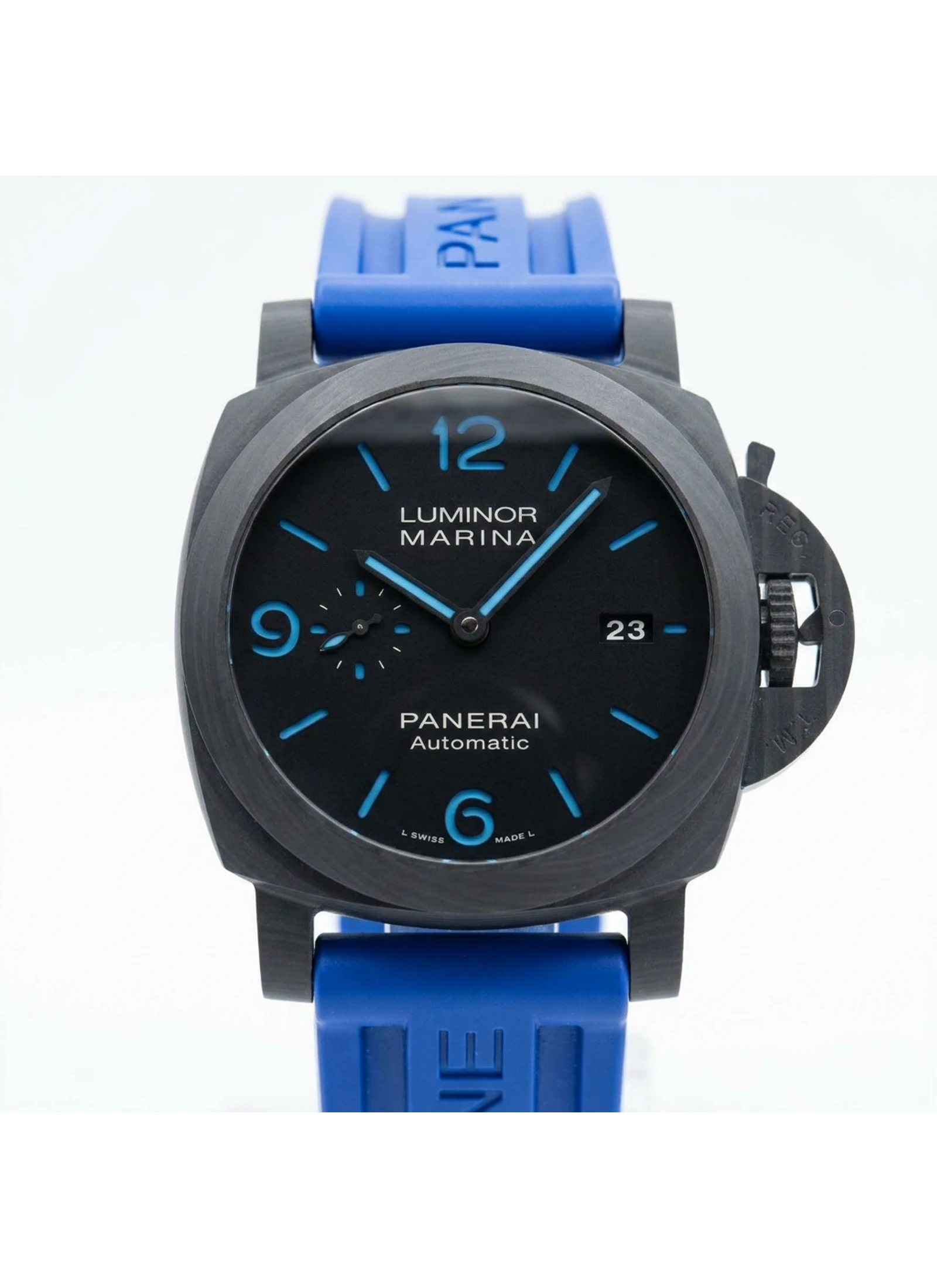 Panerai PAM 1661 Luminor Marina 44 mm Carbotech Bezel Black Blue Numbers PAM1661