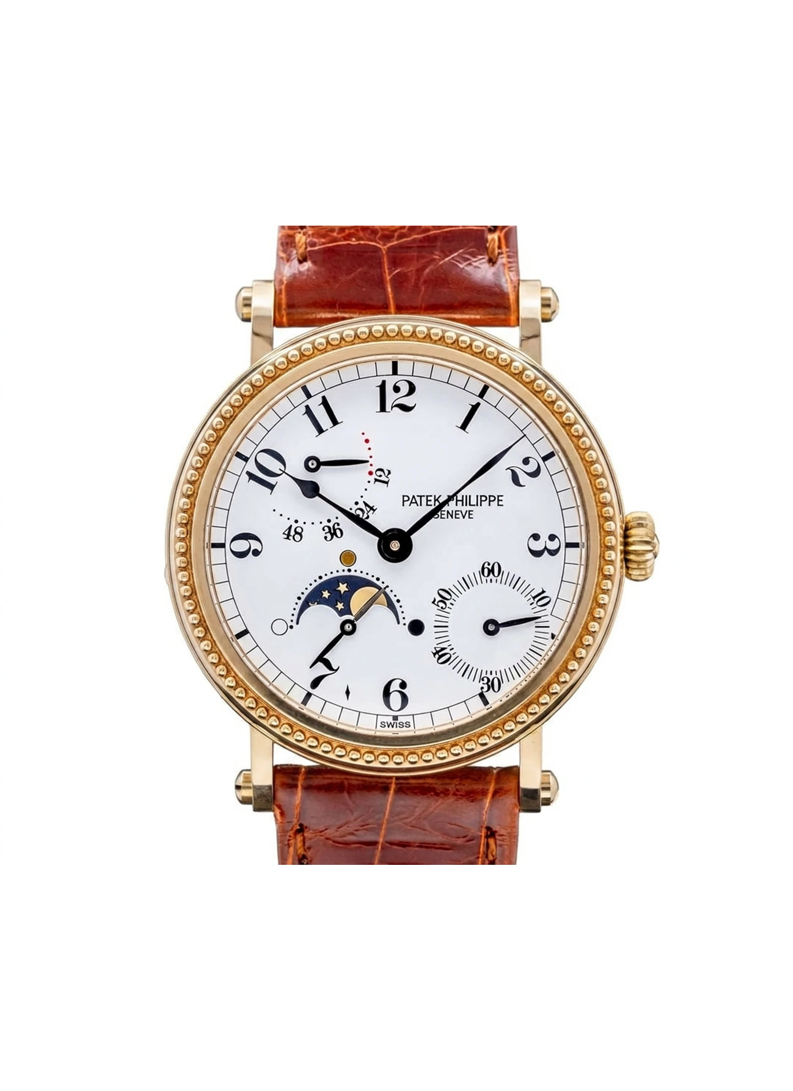 Patek Philippe 5015J Officers Case Calatrava Watch Moon Circa 1995