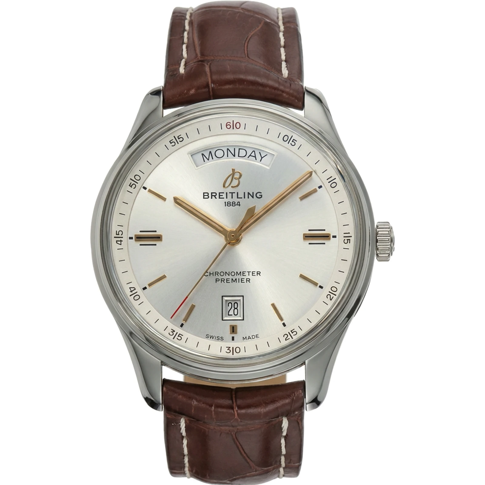 Breitling Men's A45340211G1P1 Premier Silver Dial Watch