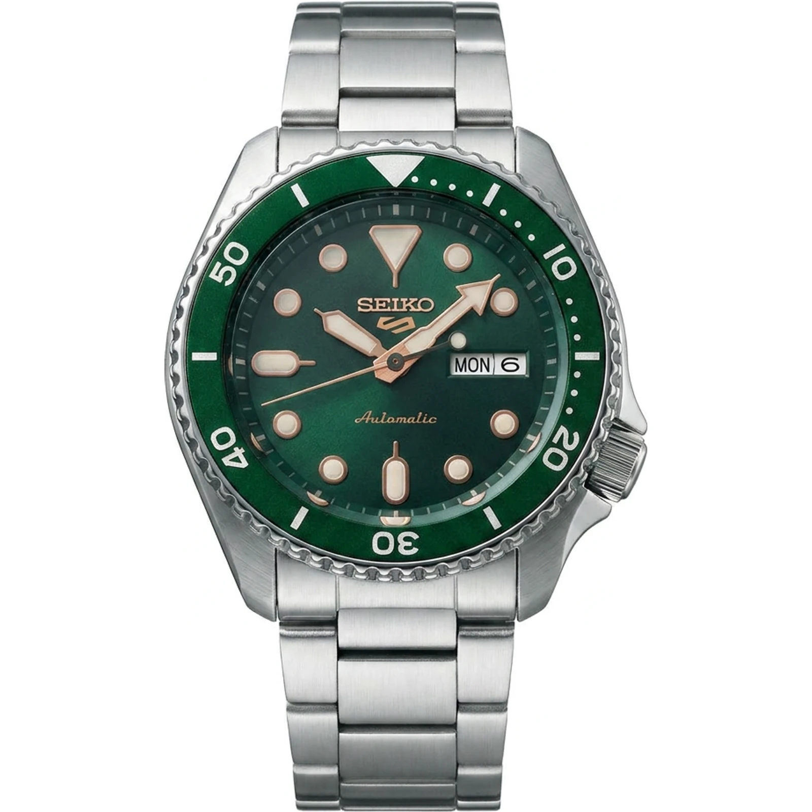 Seiko 5 Sports Green Dial Steel Bracelet Automatic SRPD63K1