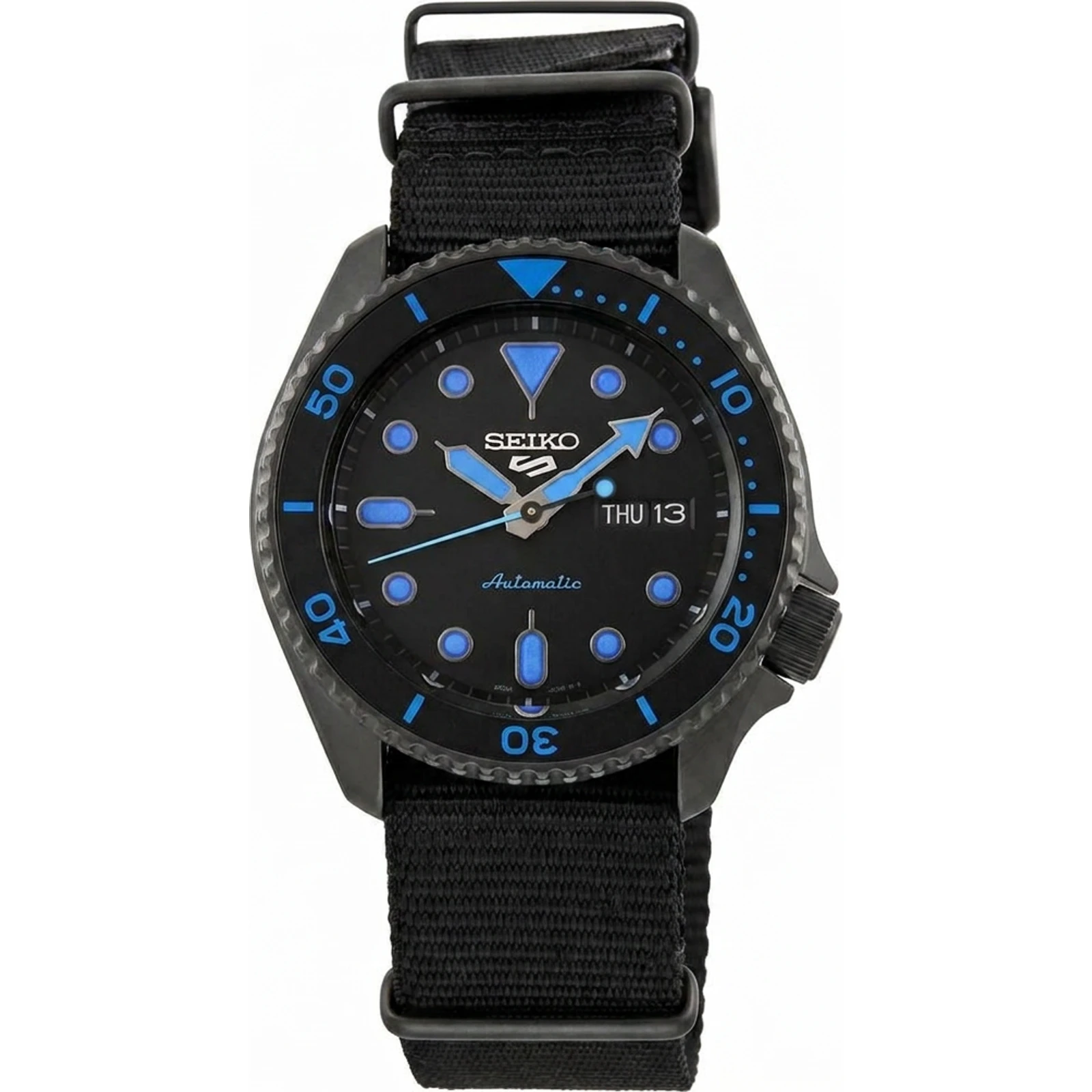 Seiko 5 Sports Automatic Black Dial Nylon Strap SRPD81K1