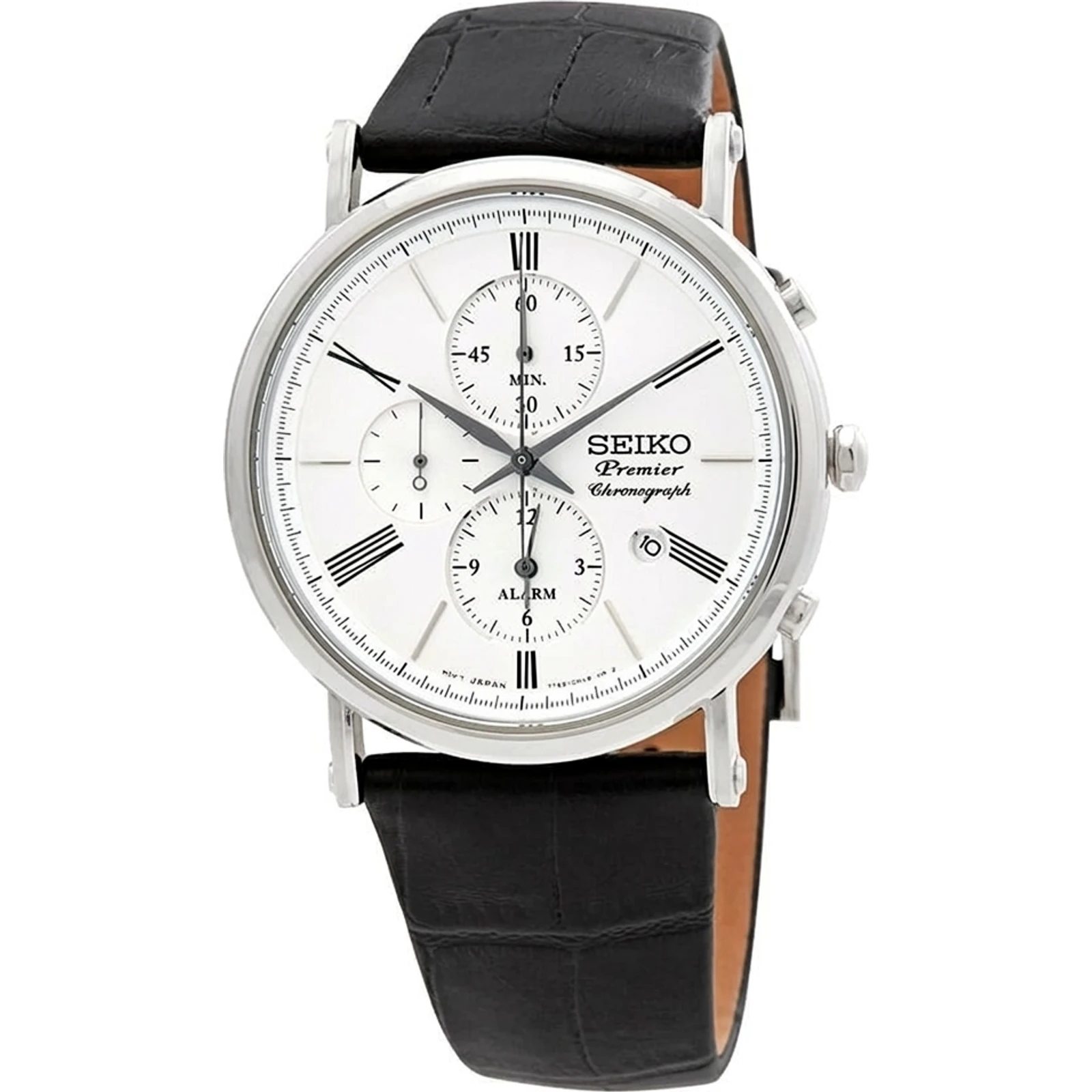 Seiko Men's SNAF77P1 Premier White Dial Watch