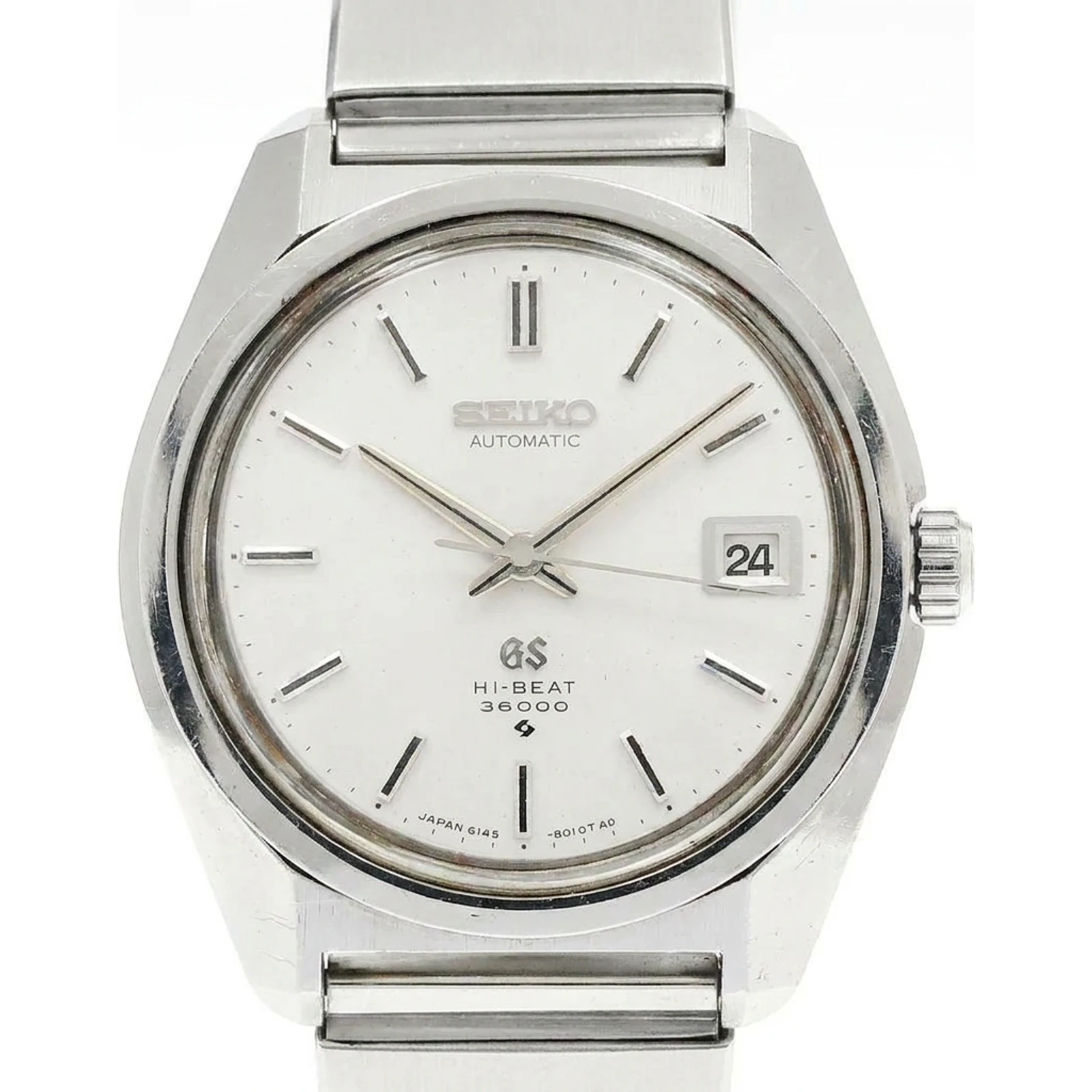 GS Automatic Grand Seiko GS Hi Beat 36000 6145 8000 Cal No 6145A Cross Hair Line Dial 6145-8000