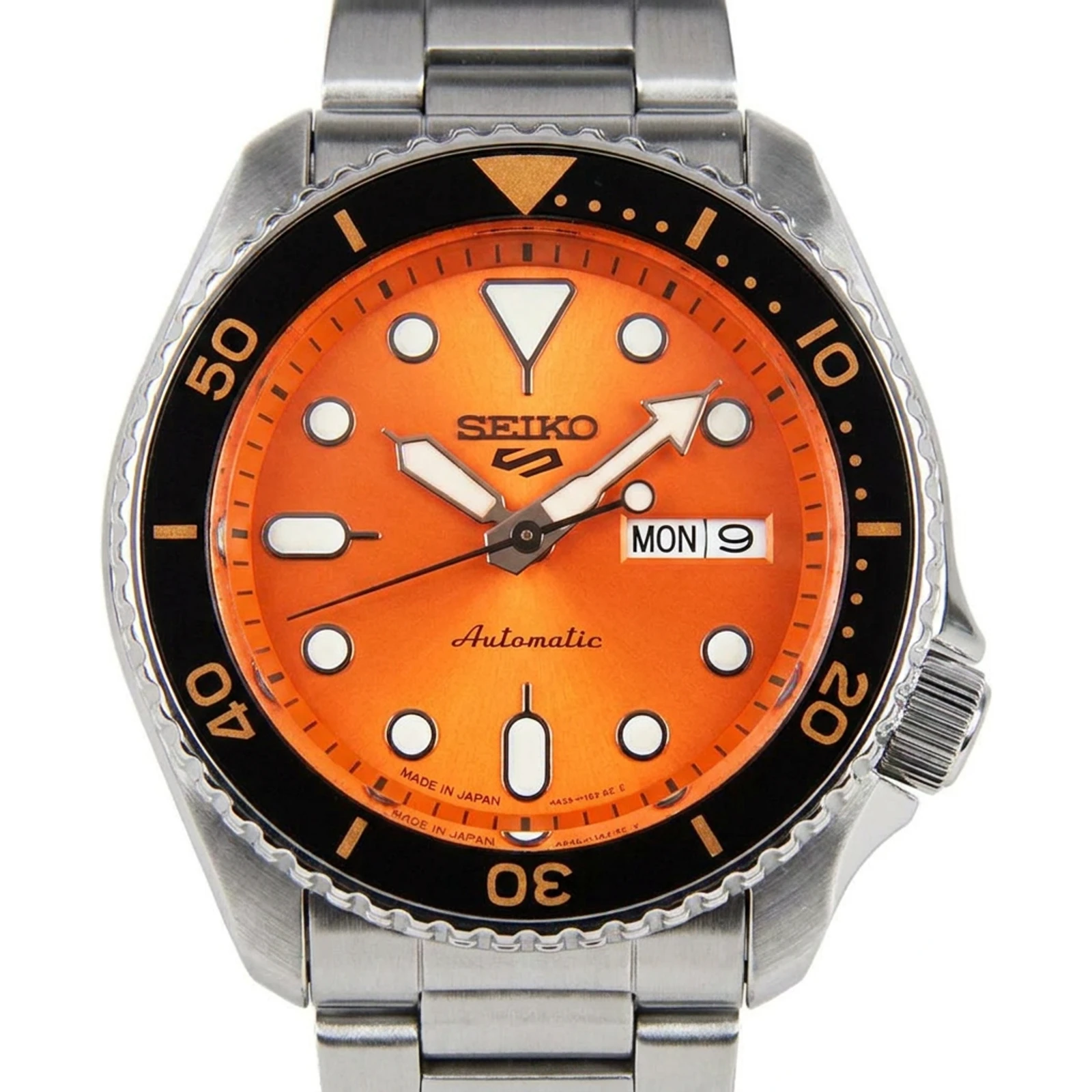 Seiko 5 Sports Orange Dial Silver Stainless Steel SRPD59K1