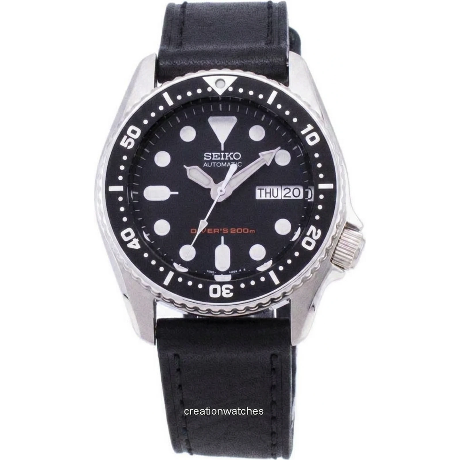 Seiko Scuba 200m Automatic Steel Case Black Rubber Strap Mens SKX013K1