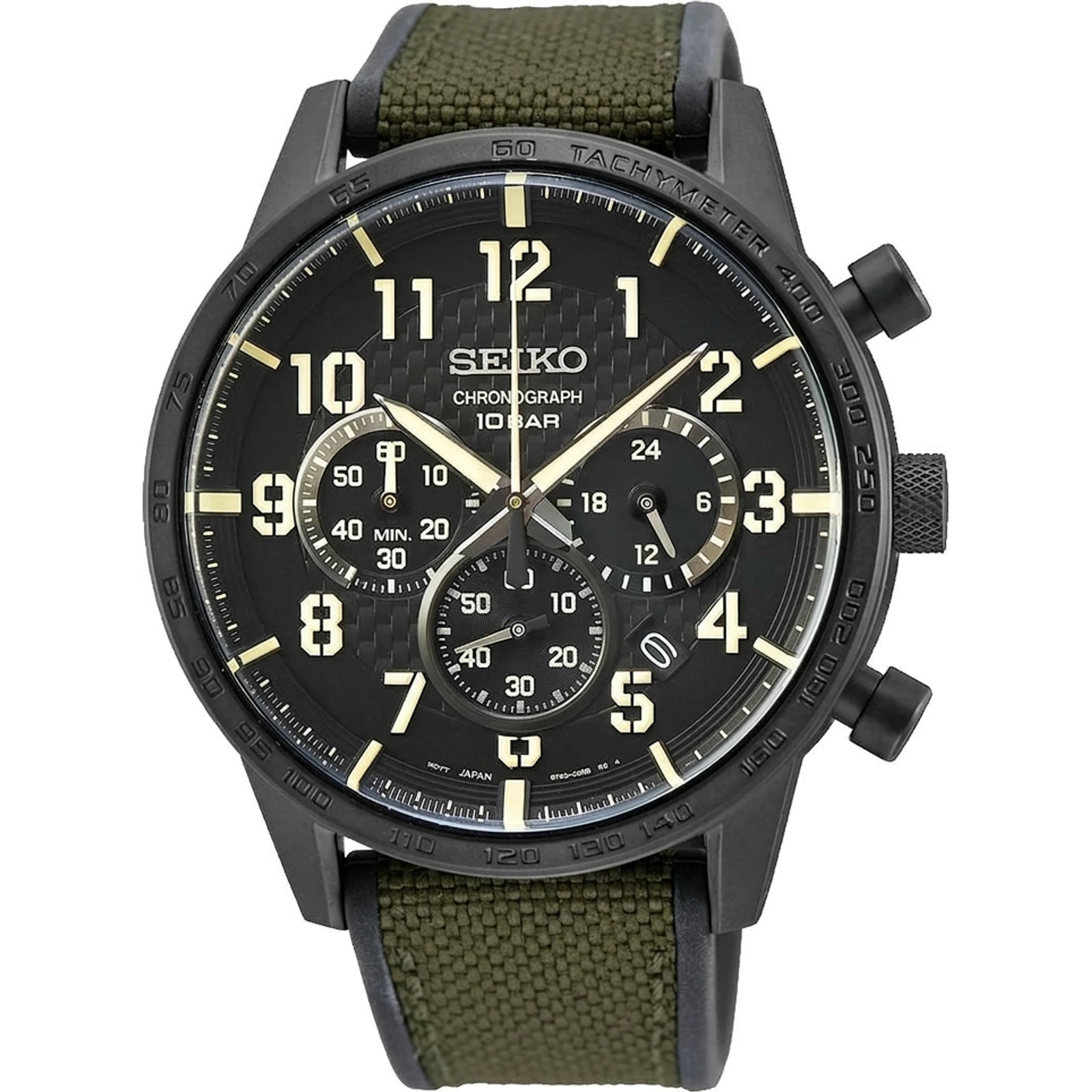 Seiko Neo Classic SSB369P1 Neo Sports Quartz Chronograph 10 BAR Black PVD
