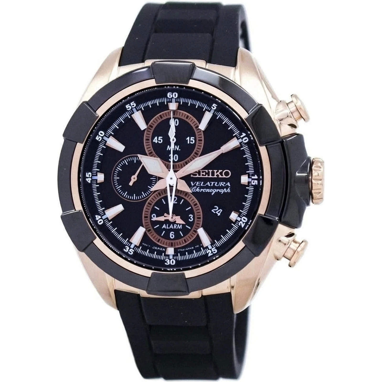 Seiko Velatura SNAF60P1 47mm sapphire crystal alarm 100m WR silicone band