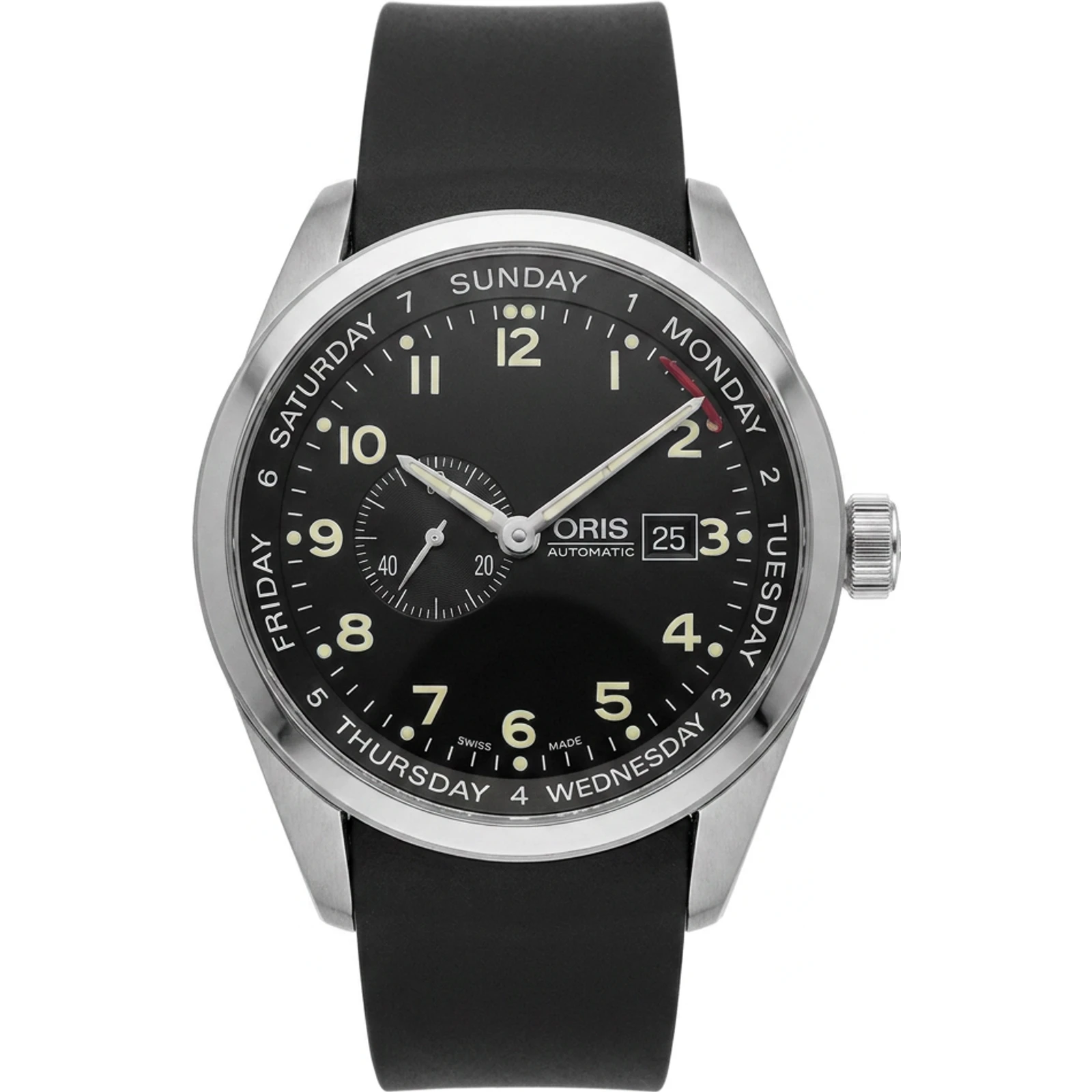 Oris 7529 Pointer Day XXL Small Seconds White Dial Automatic Cal 645 - 44 mm