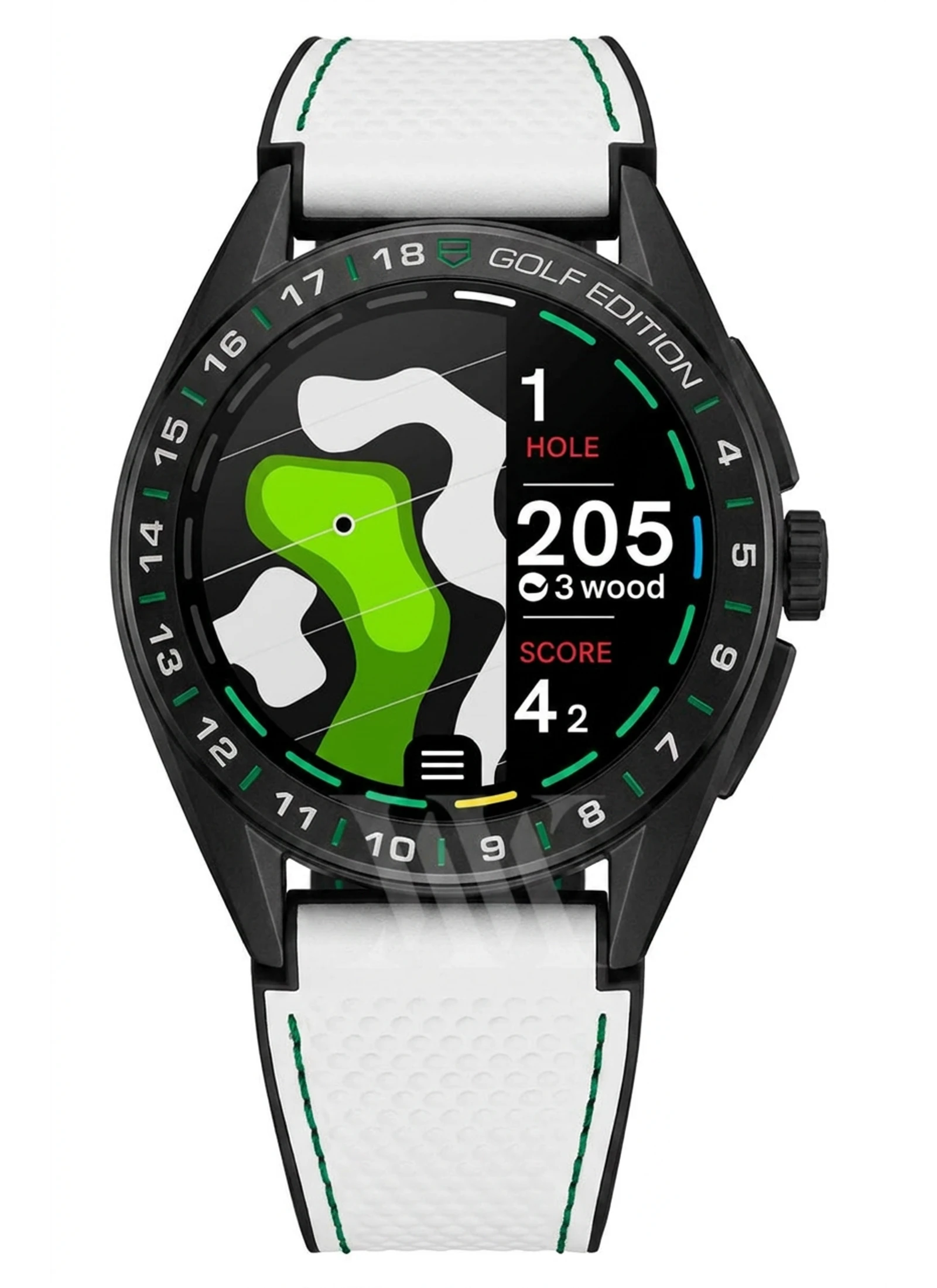TAG Heuer Golf Edition 45mm Rubber White Heuer Connected SBR8A81.EB0251