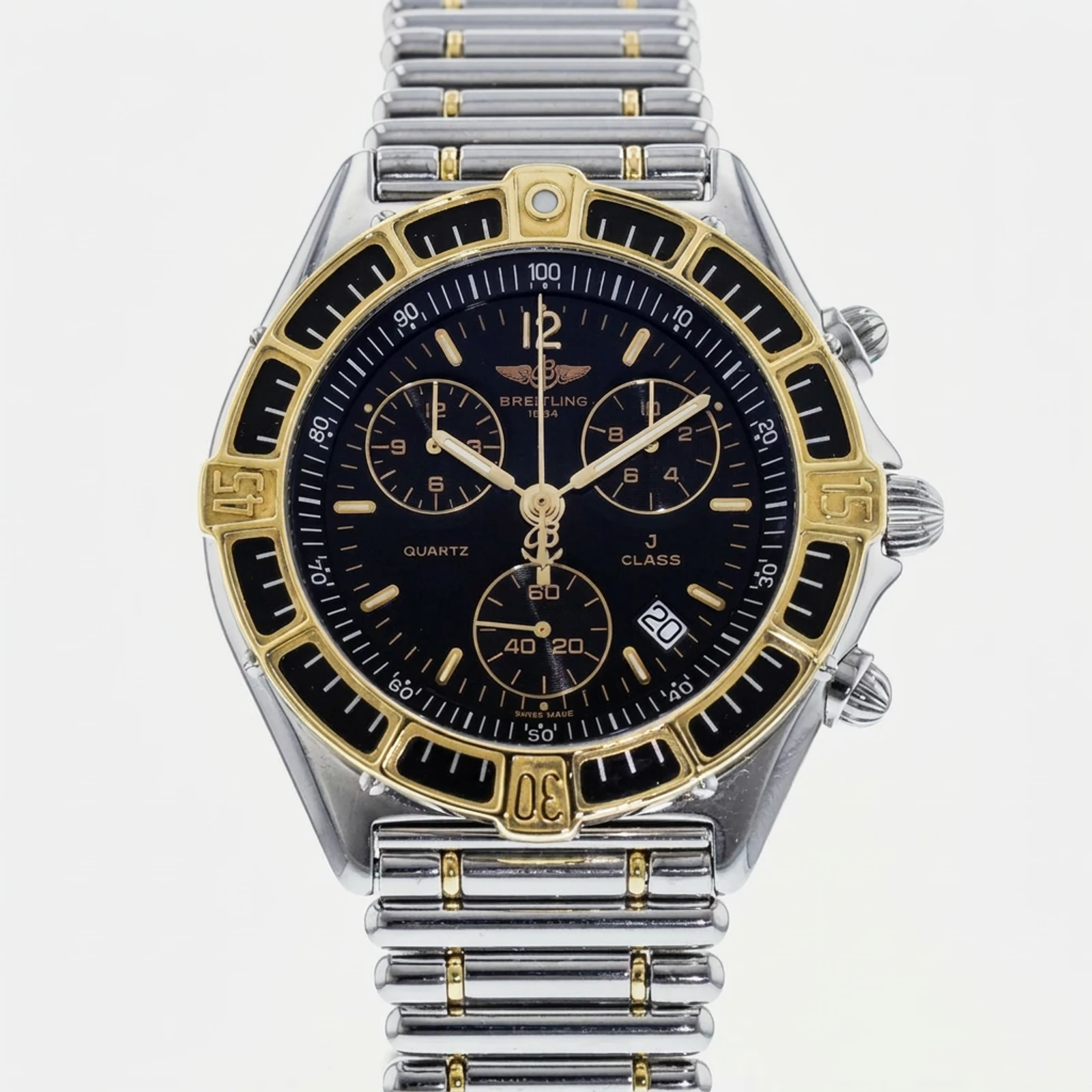 Breitling J Class Quartz Steel & 18K Gold Black Dial D53067