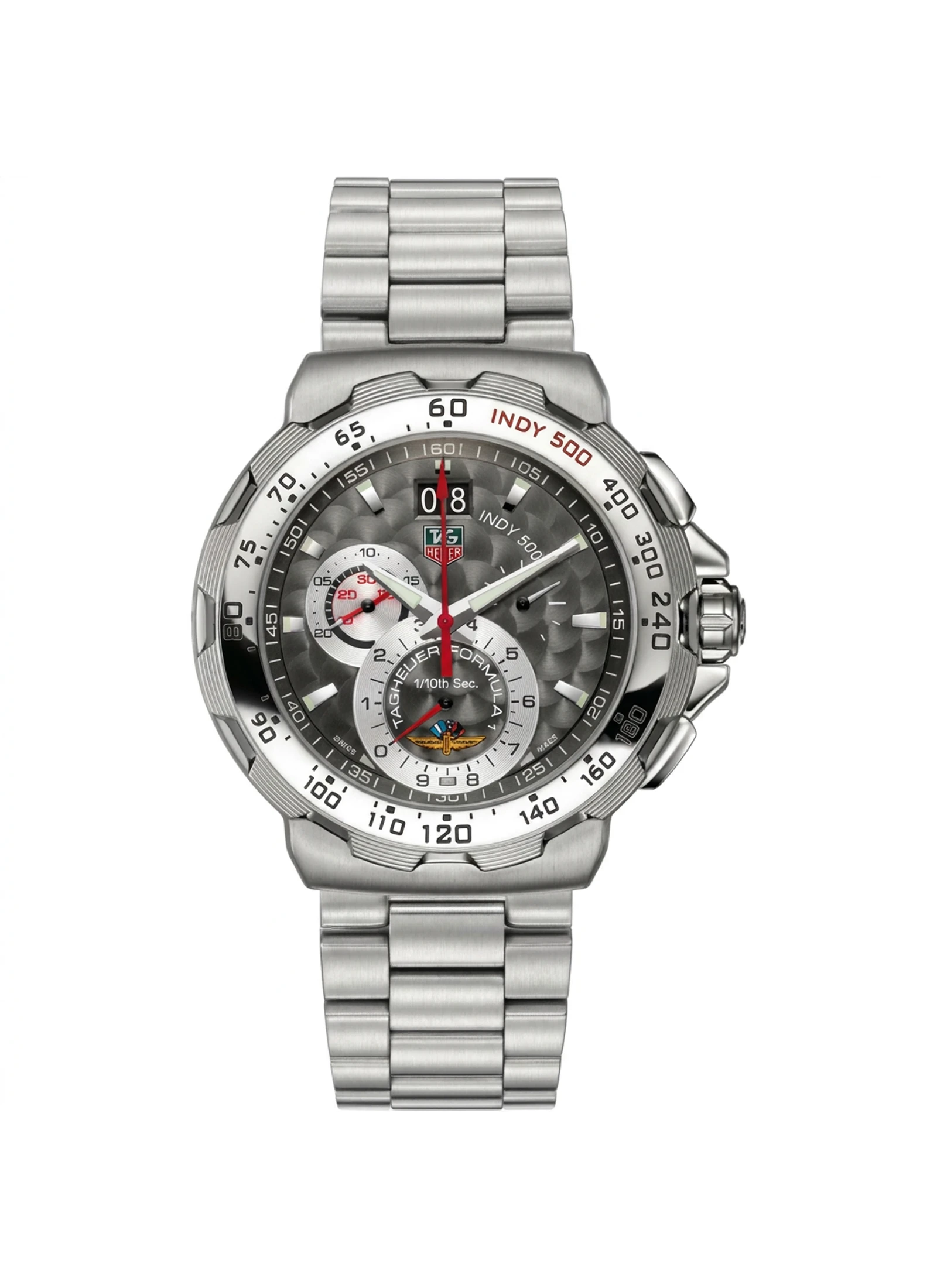 TAG Heuer F1 Indy 500 Chronograph Grey Dial Stainless Steel 43mm CAH101A