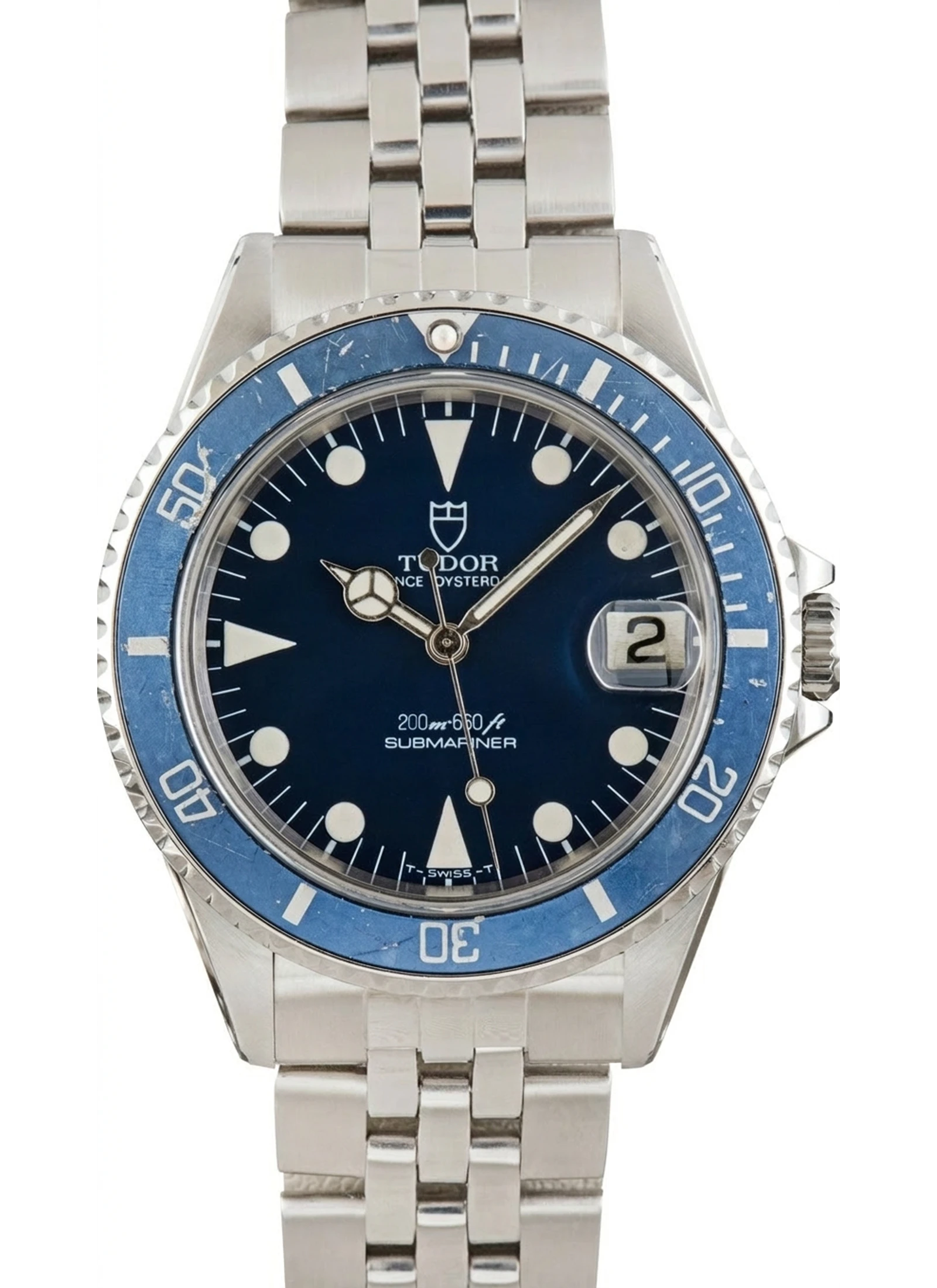 Tudor ROLEX Prince Oyster Date Submariner Steel Watch 76000 BF553675