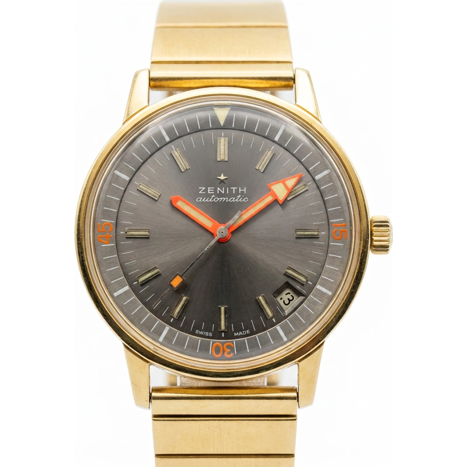 Zenith A3635 Sub Sea diver steel 40 mm grey dial automatic gay freres