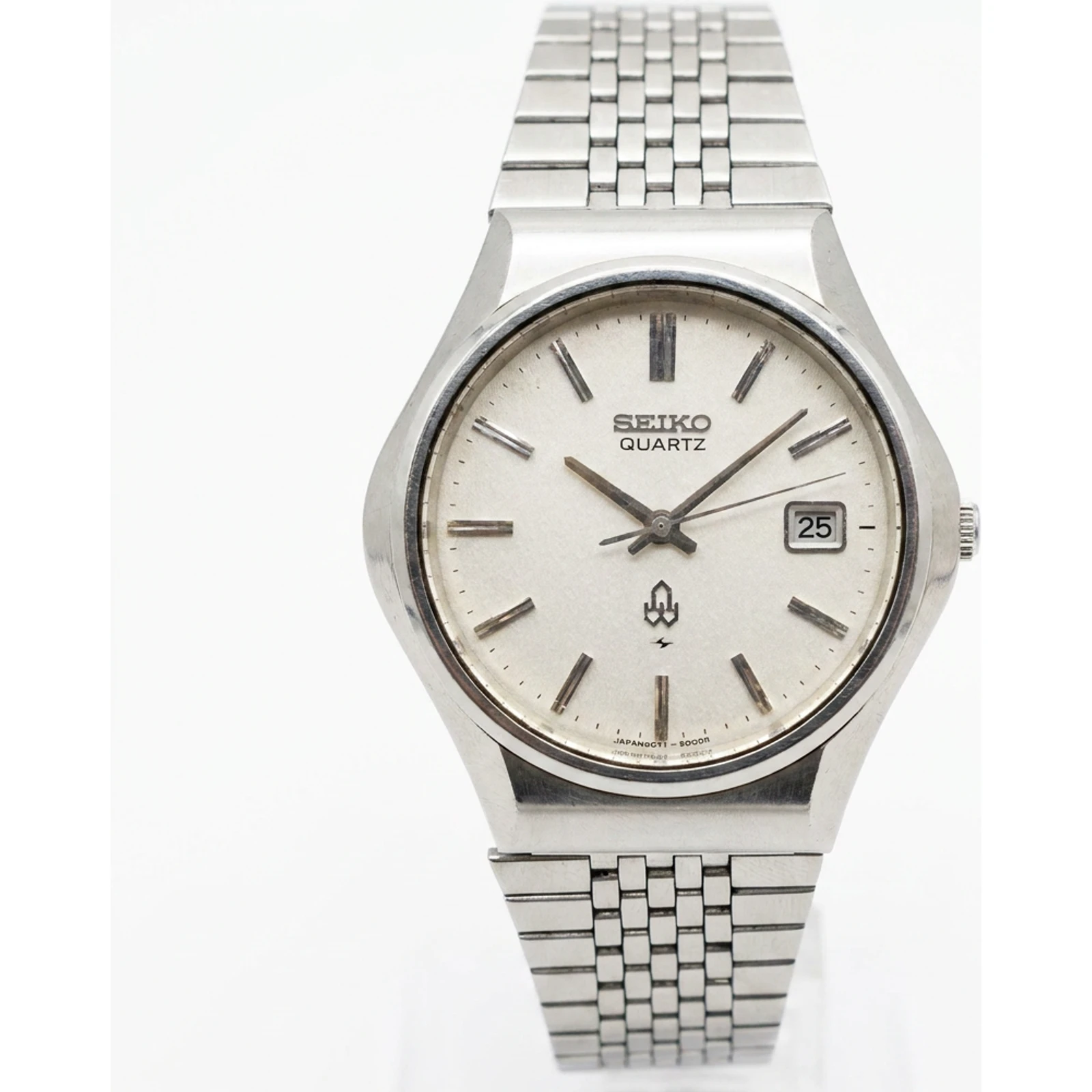 Seiko 1975 Quartz White Texture Dial 0842-8000 Date JDM Japan