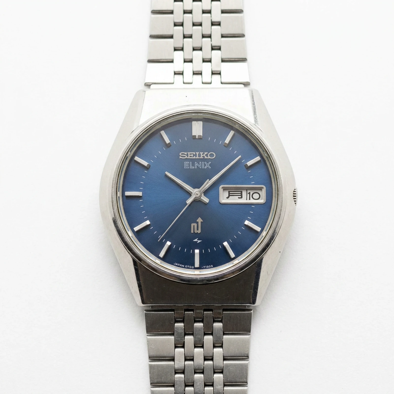 Seiko 1975 Elnix Quartz Electronic Navy Sunburst Dial 0703-7110 Days/Date Kanji JDM