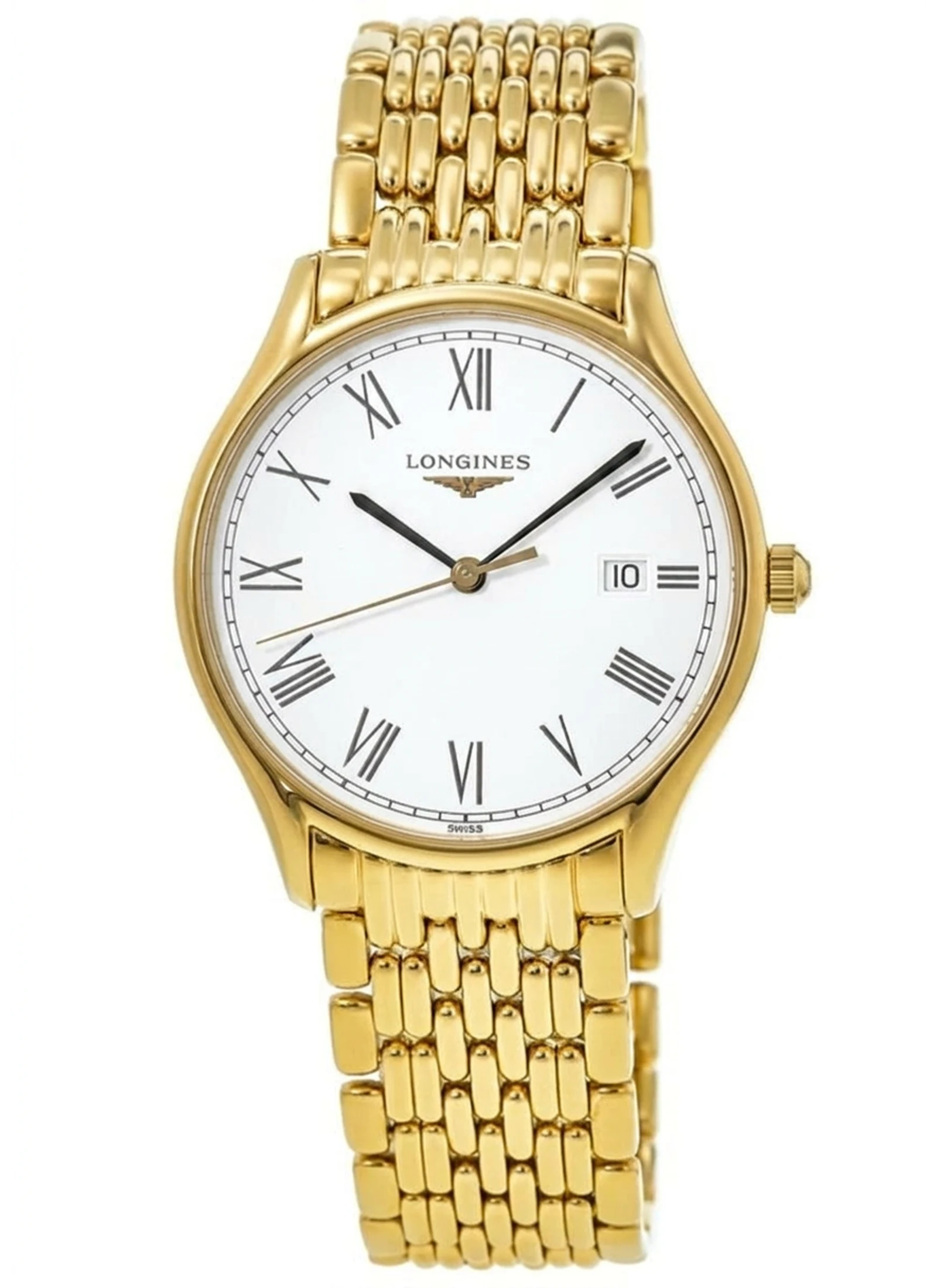 Longines Lyre Quartz 38.5mm PVD Gold Roman Bracelet L4.859.2.11.8