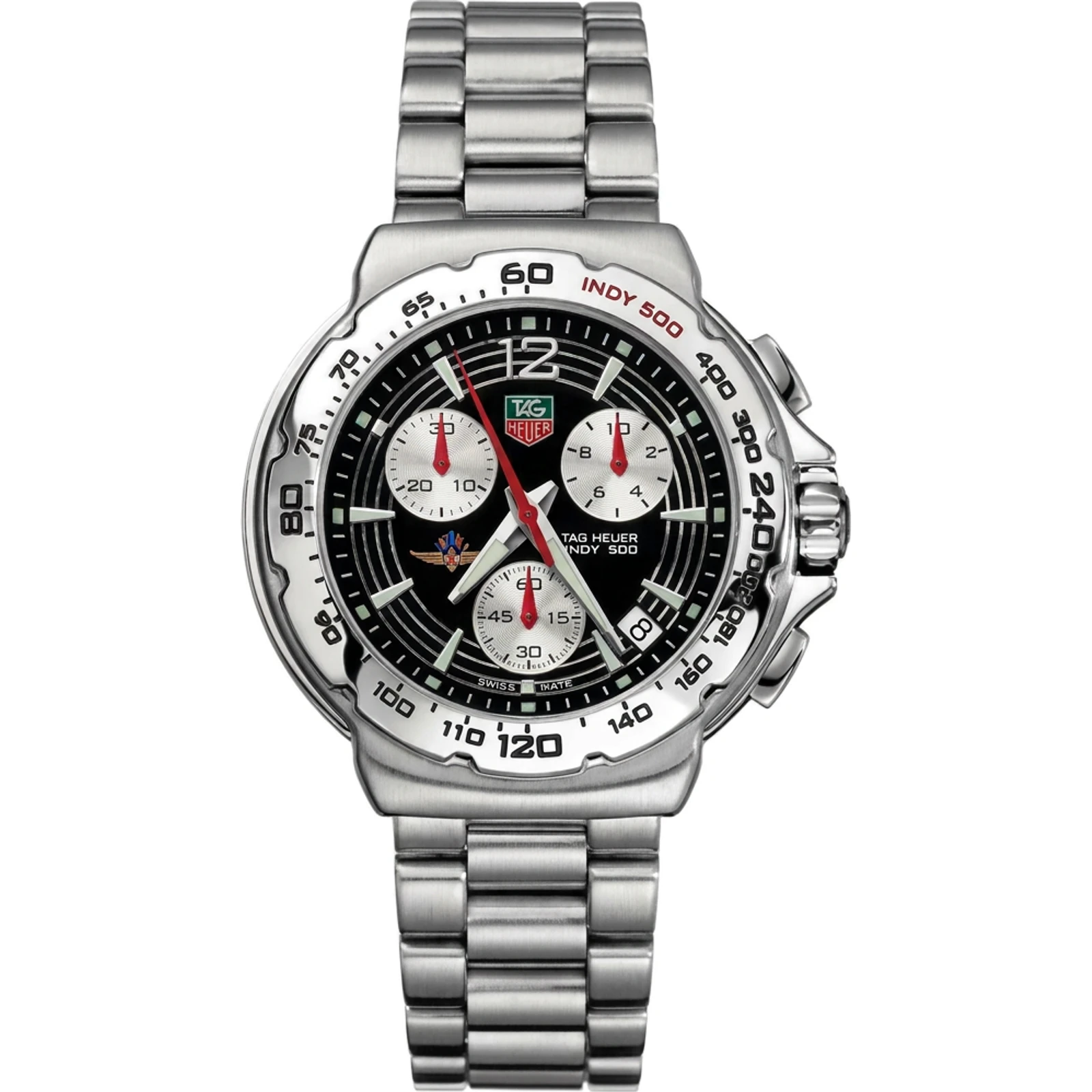 TAG Heuer Indy 500 Chrono Black Dial Quartz S/Steel 43mm CAC111B (2013) CAC111 Configuration Group