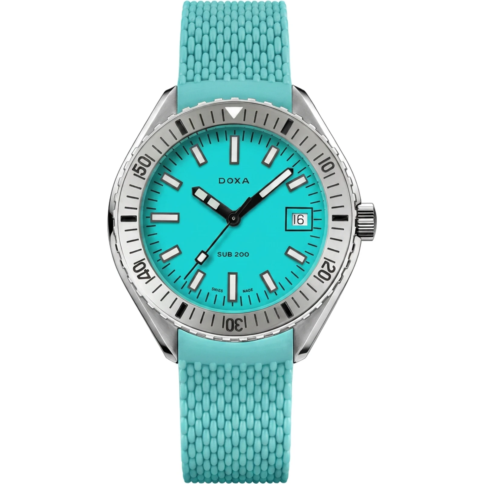Doxa Aquamarine - Stainless steel / Rubber, small 796.15.241.25