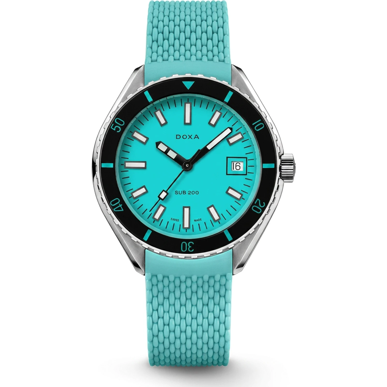Doxa Aquamarine - Sapphire / Rubber, small 799.15.241.25