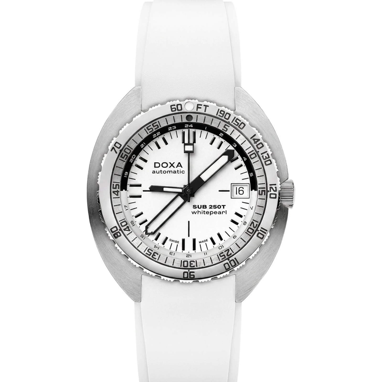 Doxa Whitepearl - Rubber 855.10.011.23