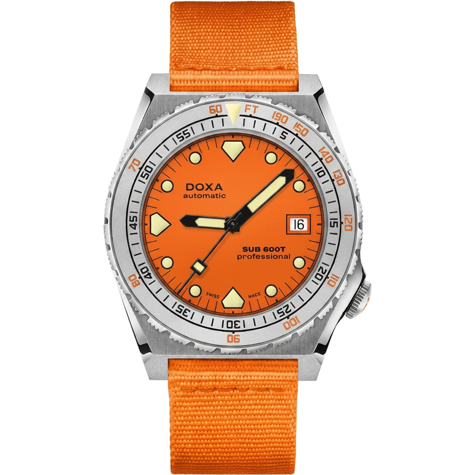 Doxa Professional - NATO Orange / Stainless steel Sandblasted 862.10.351.21-N