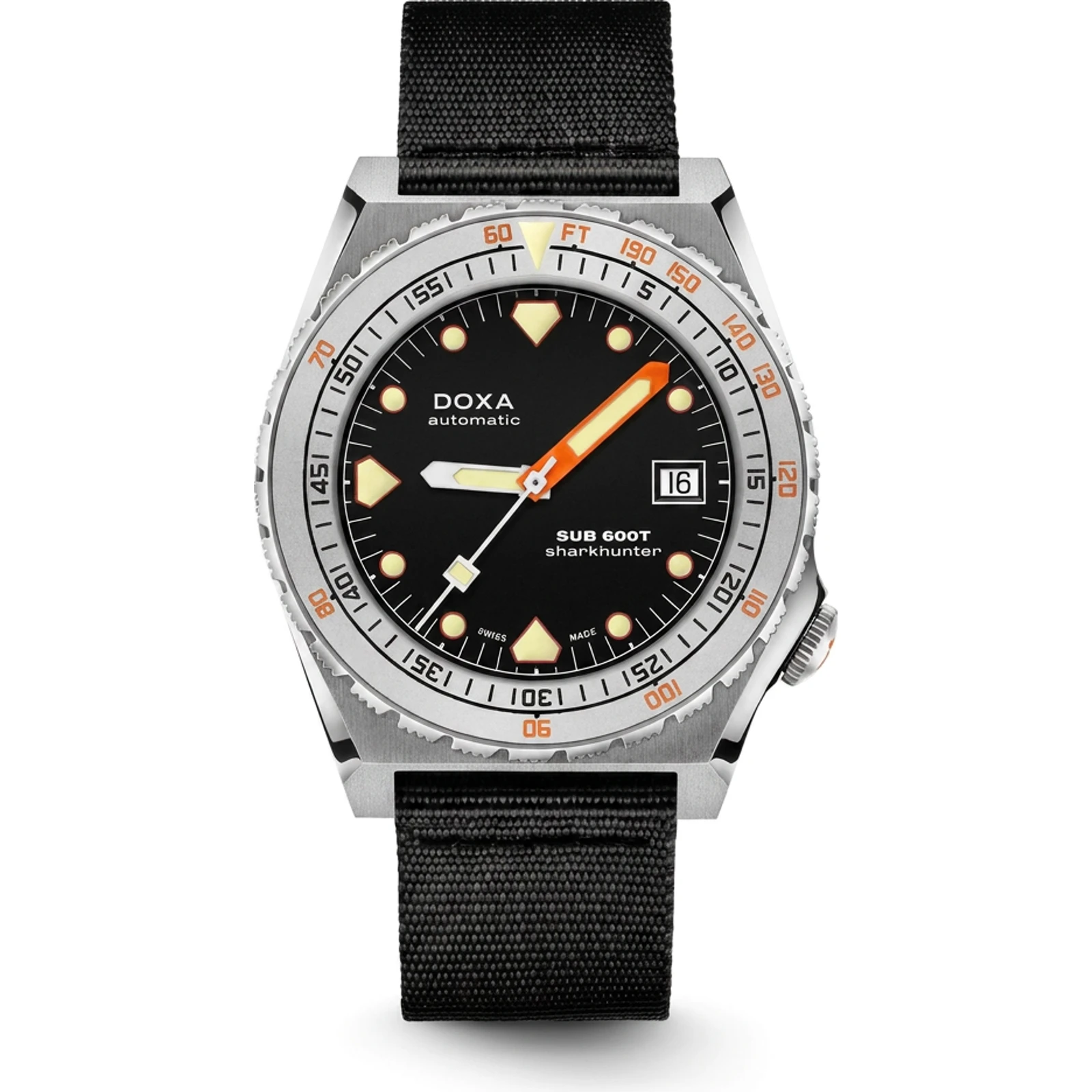 Doxa Sharkhunter - NATO Black / Stainless steel Sandblasted 862.10.101.20-N