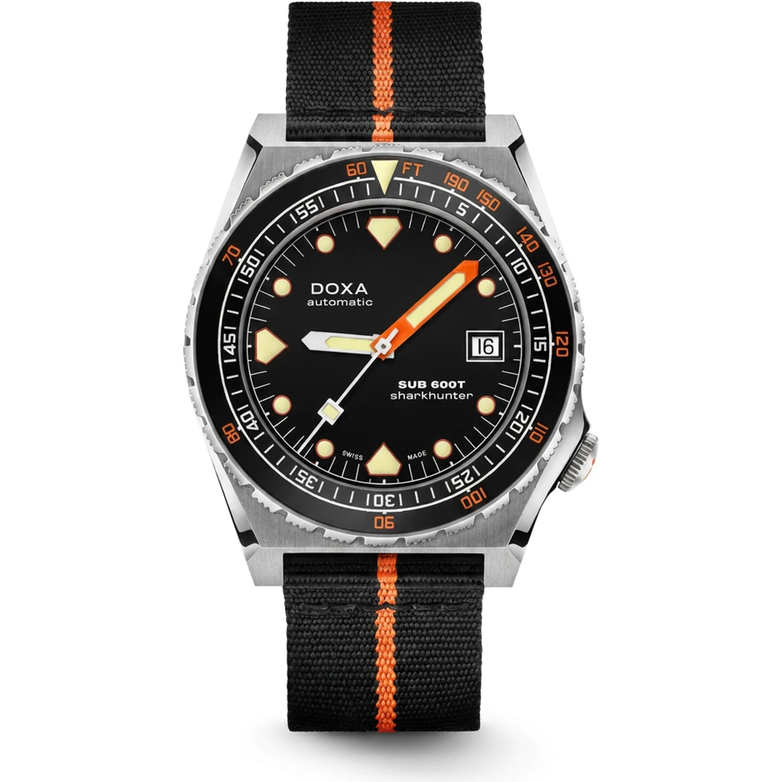 Doxa Sharkhunter - NATO Black & Orange / Ceramic 861.10.101.34-N