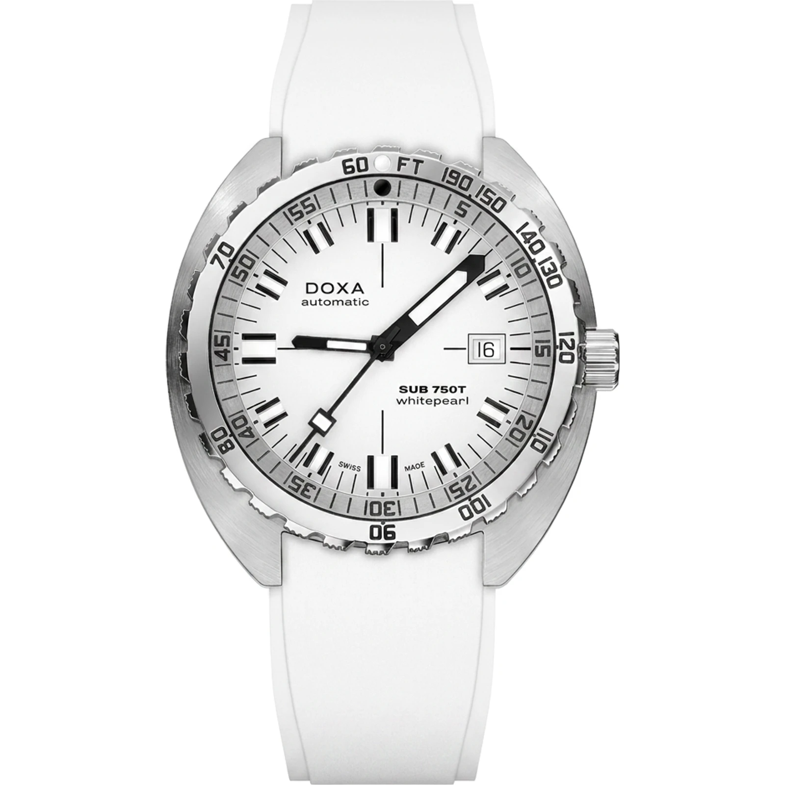 Doxa Whitepearl - Rubber 825.10.011.23