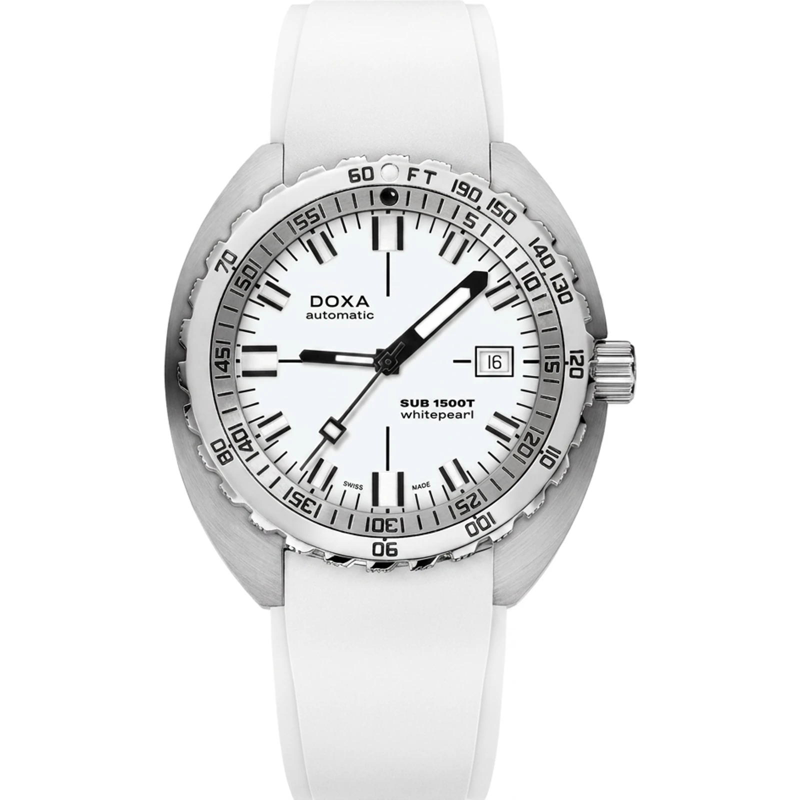 Doxa Whitepearl - Rubber 883.10.011.23