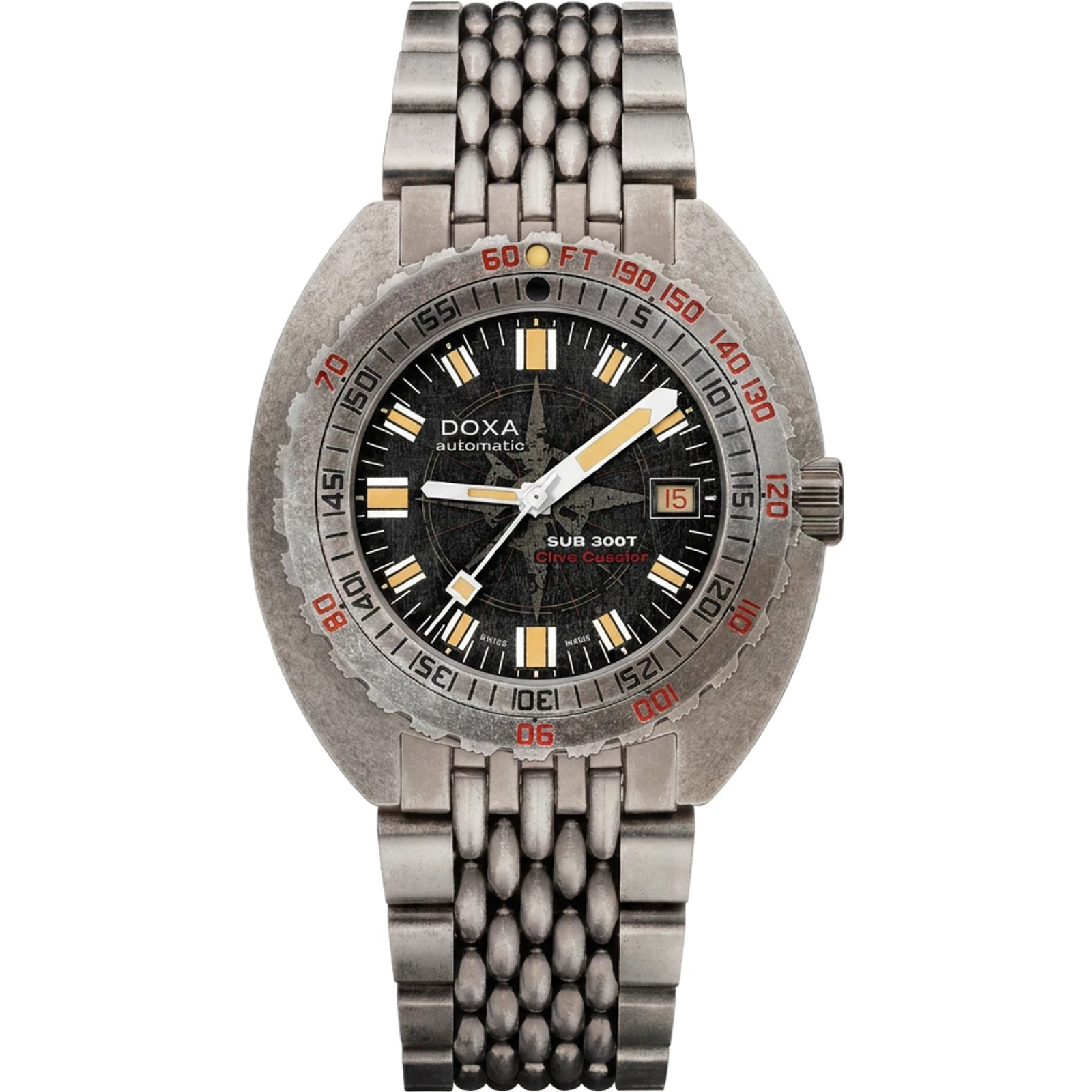 Doxa SUB 300T Sharkhunter Clive Cussler - Aged stainless steel 840.80.101.15