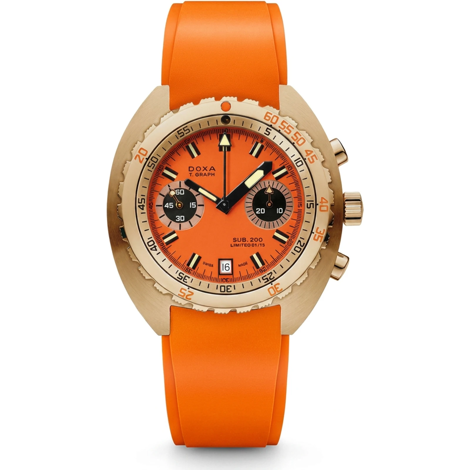 Doxa SUB 200 T.GRAPH – 18K Gold - Rubber strap 805.40.351LE.21