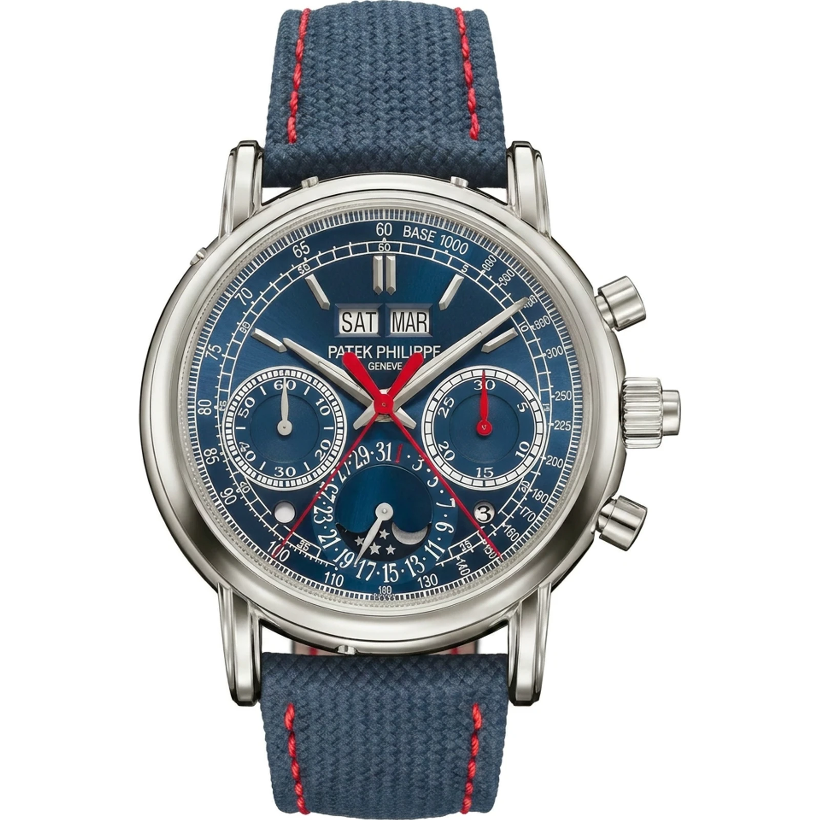Patek Philippe Perpetual Calendar Split-Seconds Chronograph 5204 White Gold / Blue 5204G-010