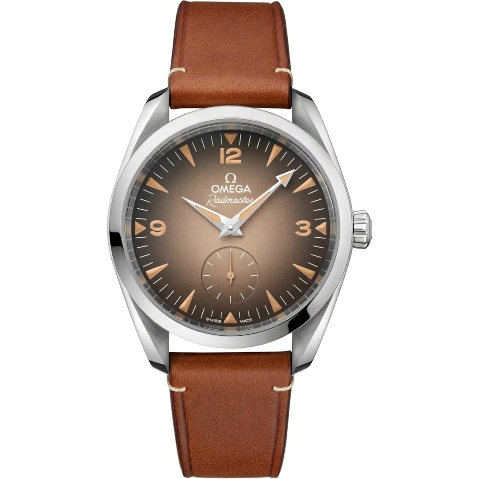 Omega Seamaster Railmaster 38 mm Beige-Brown Small Seconds 235.12.38.20.13.001