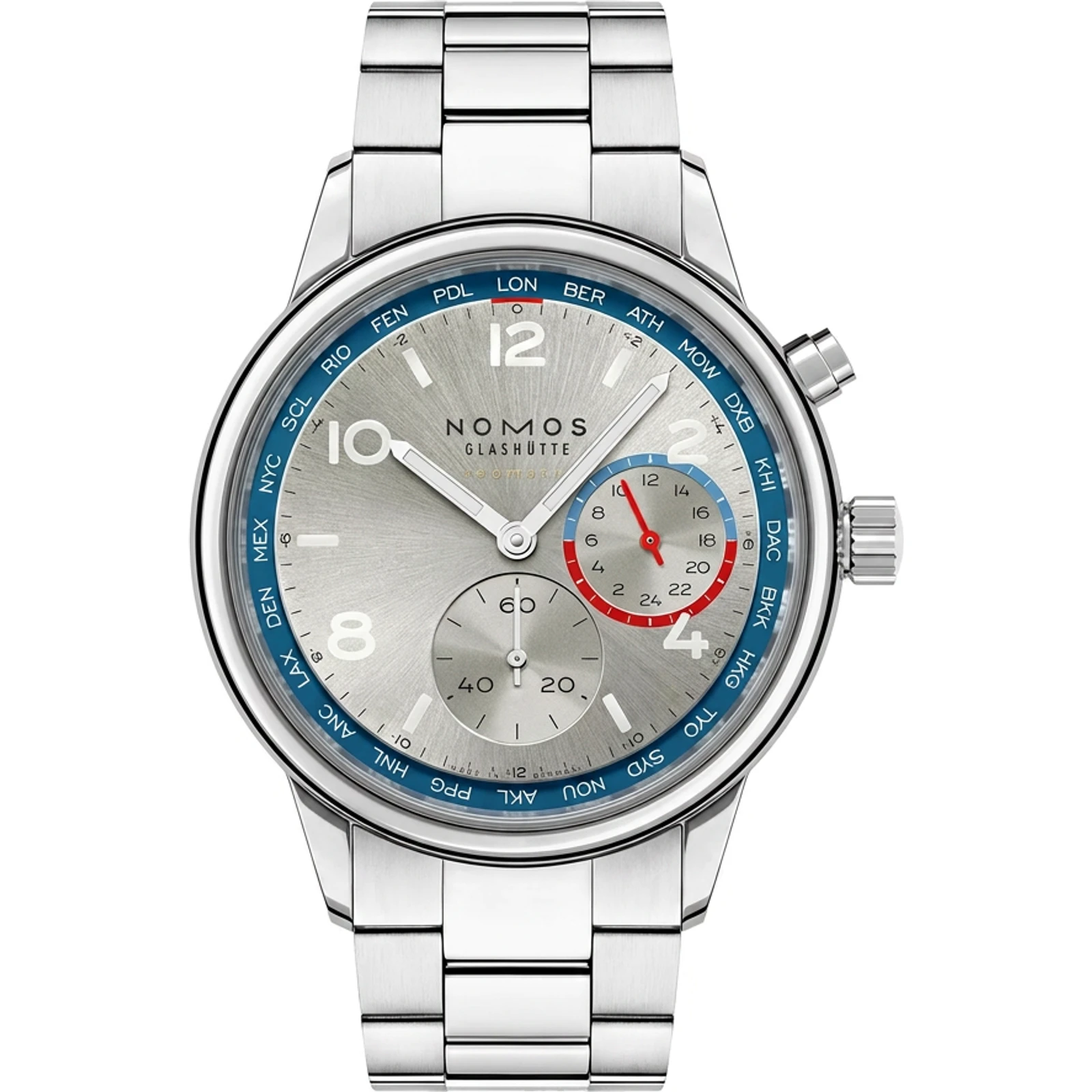 NOMOS Club Sport neomatik Worldtimer silver 791