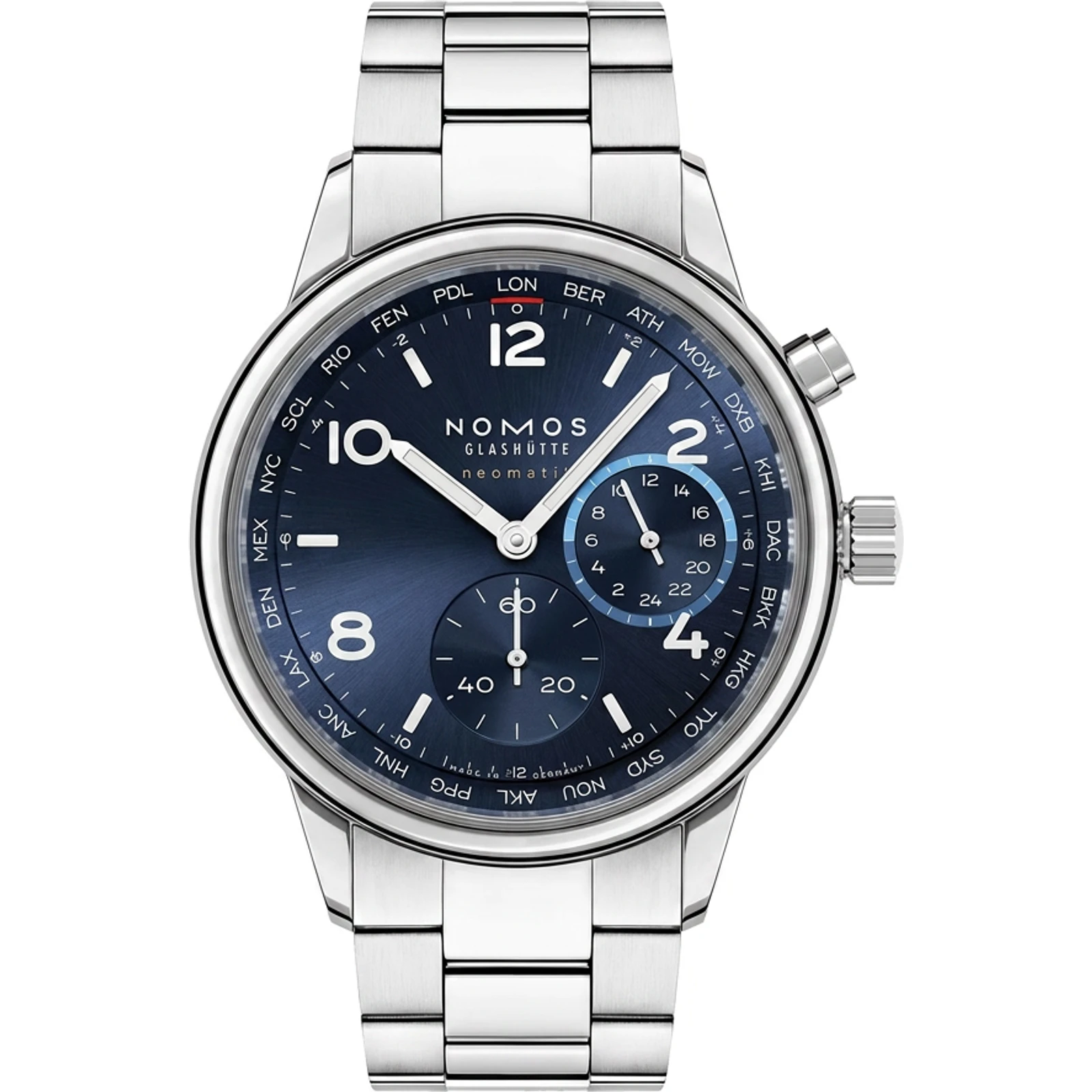 NOMOS Club Sport neomatik Worldtimer blue 790