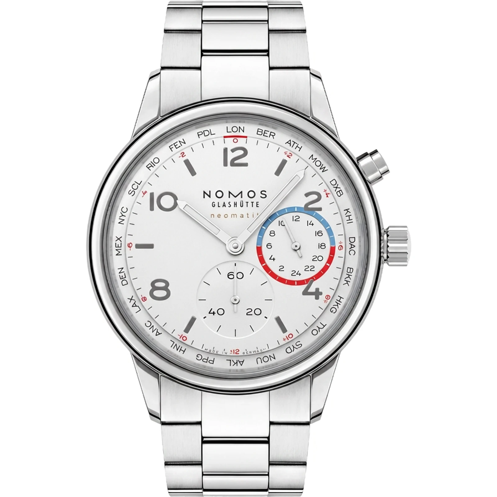 NOMOS Club Sport neomatik Worldtimer white 792