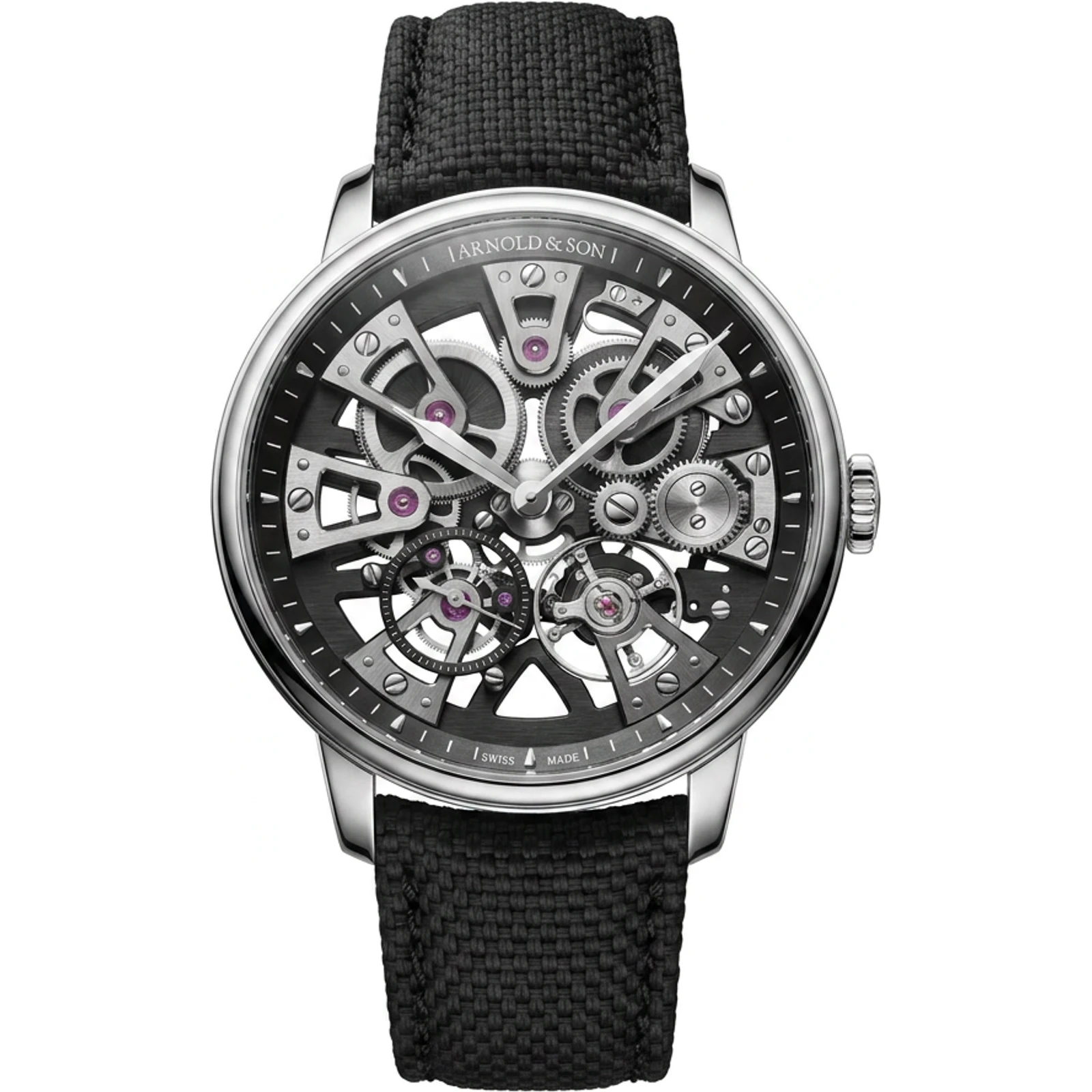 Arnold & Son Nebula 40 Steel Black Rubber 1NEGS.B02A.K003S