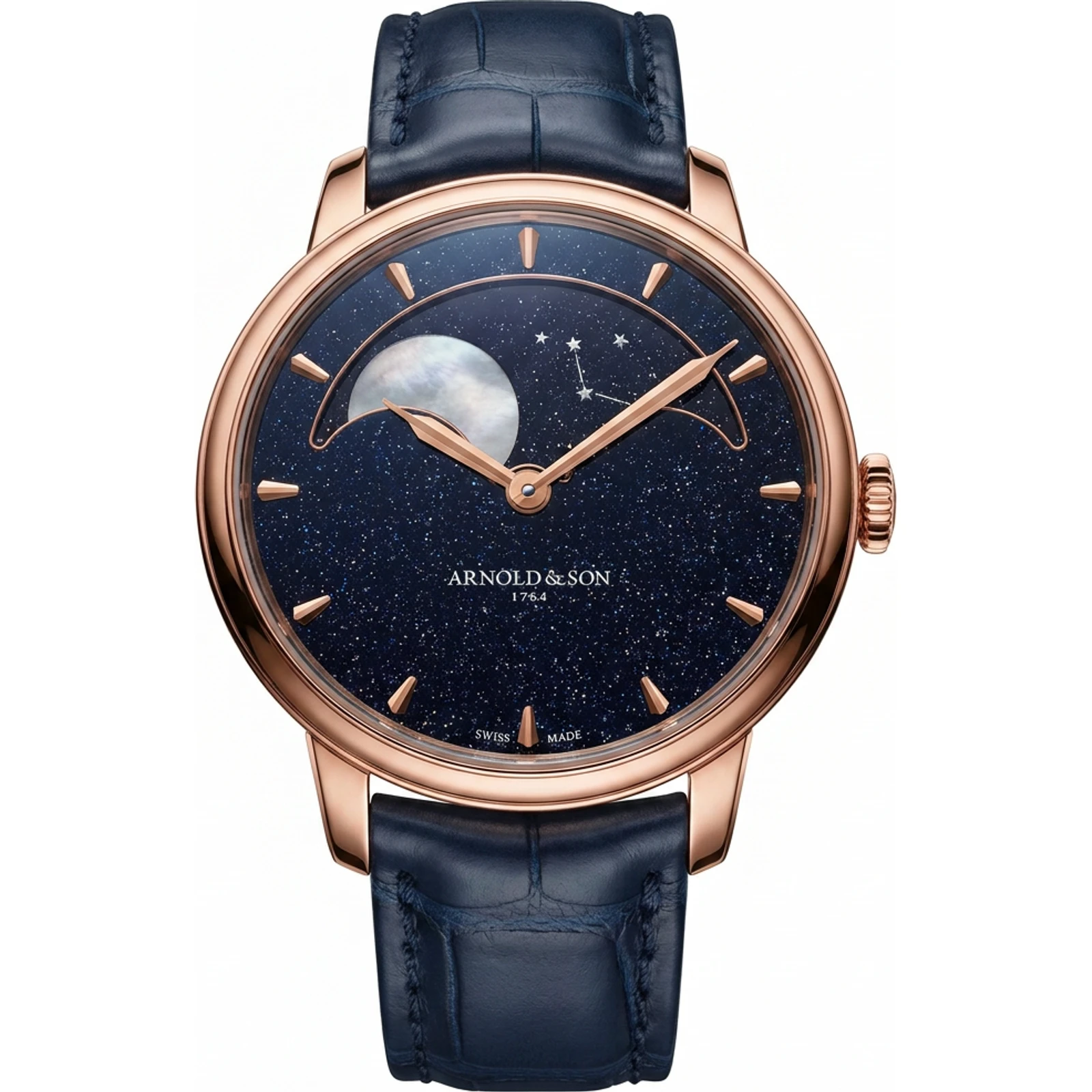 Arnold & Son Perpetual Moon 38 Red Gold Blue Aventurine 1GLBR.A01A.C282A