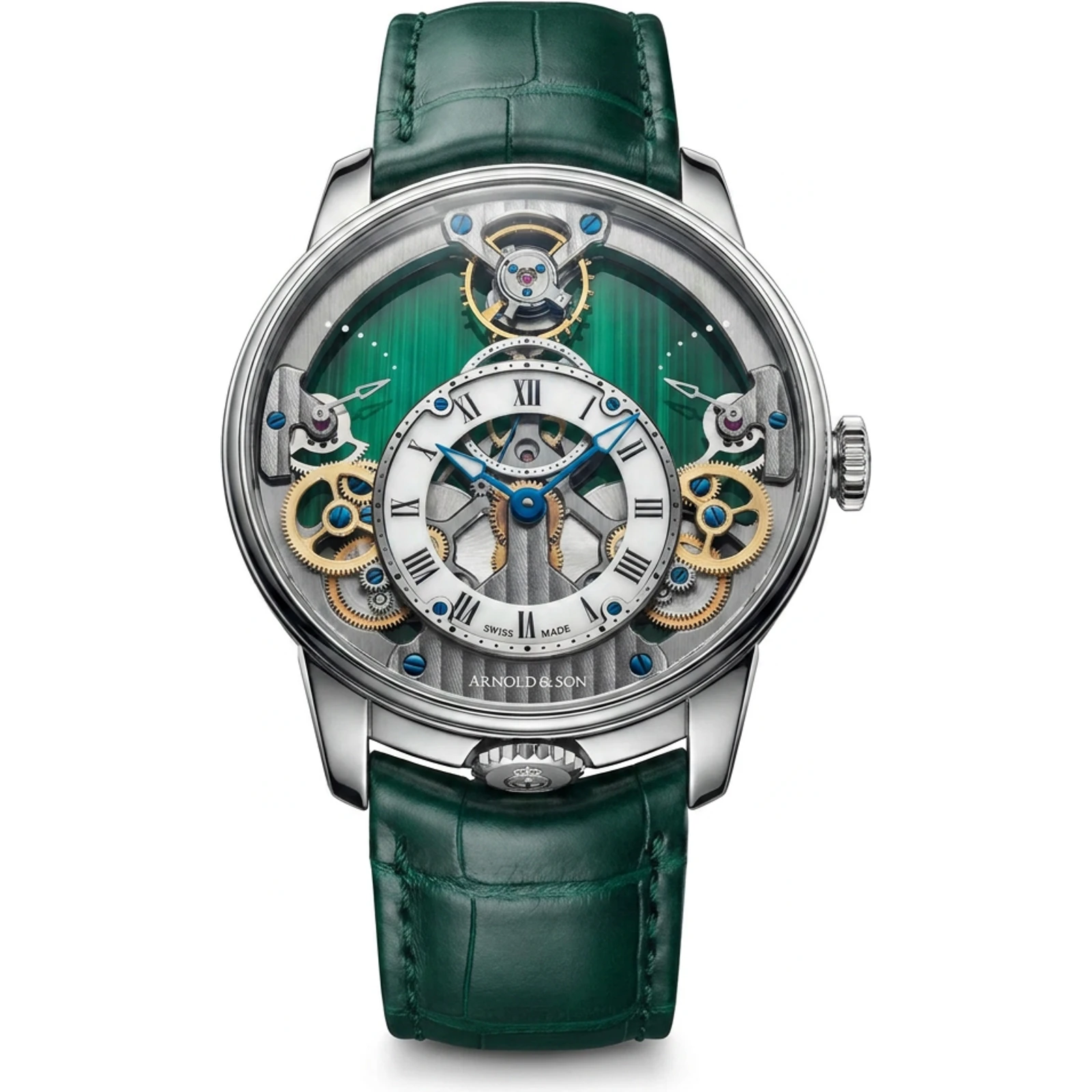 Arnold & Son Time Pyramid 42.5 Platinum Malachite 1TPEX.F01A.C1250X