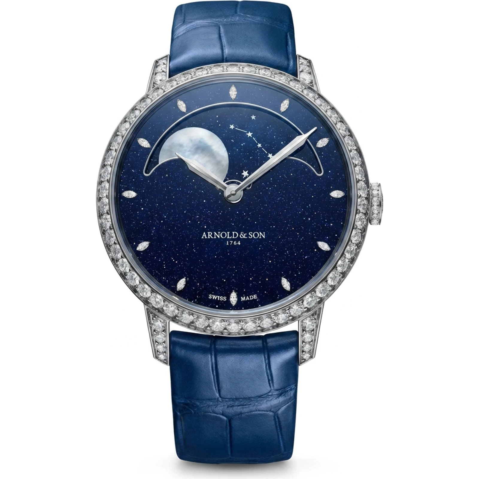Arnold & Son Perpetual Moon 38 White Gold Aventurine 1GLMW.A01A.C0226W