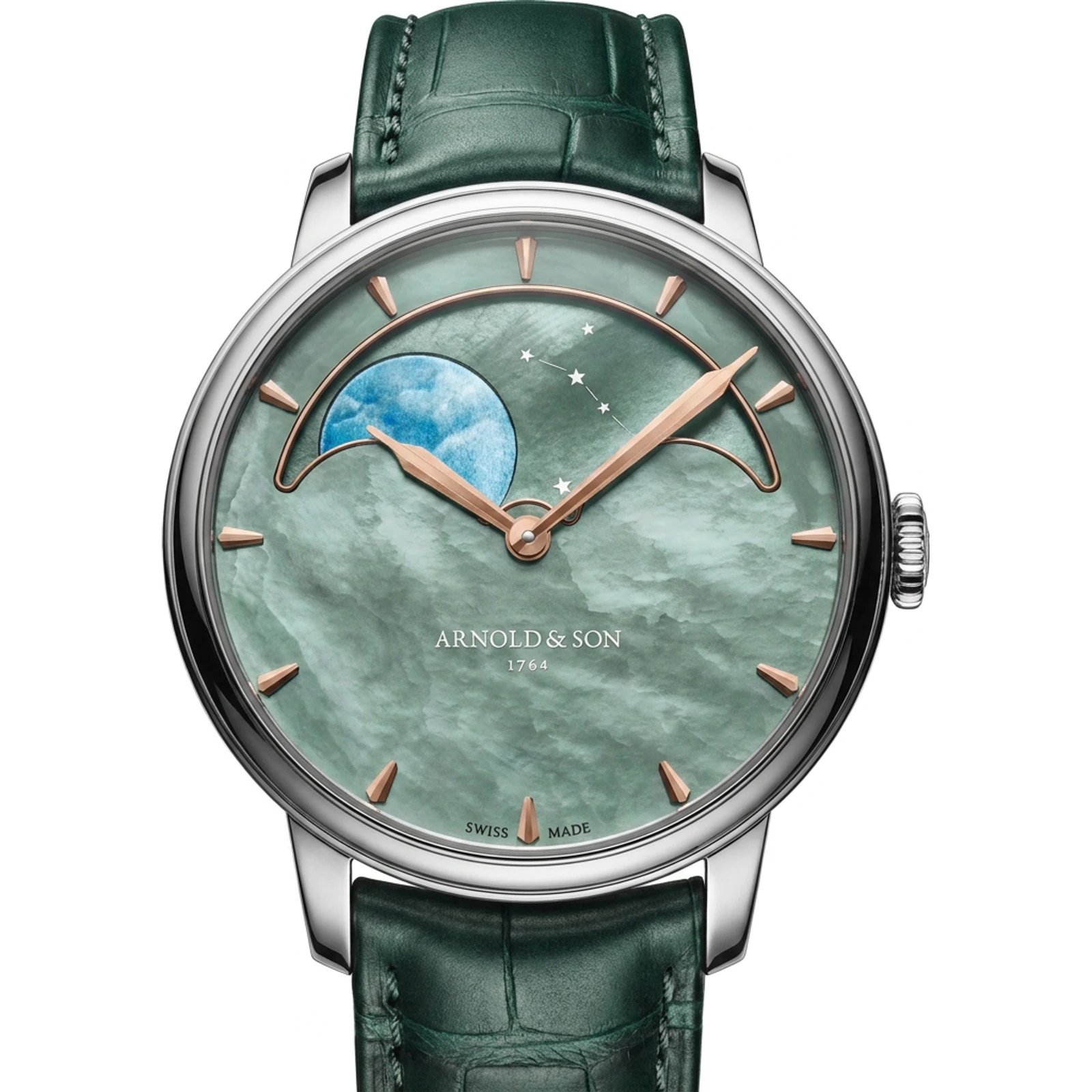 Arnold & Son Perpetual Moon 41.5 Steel Colors of the Moon Green 1GLBS.M01A.C1242S
