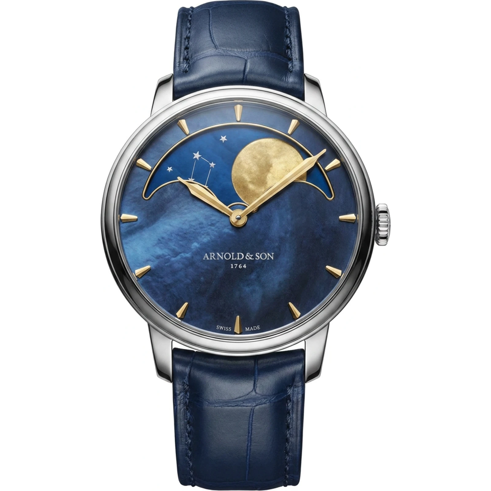 Arnold & Son Perpetual Moon 41.5 Steel Colors of the Moon Blue 1GLBS.M03A.C263S