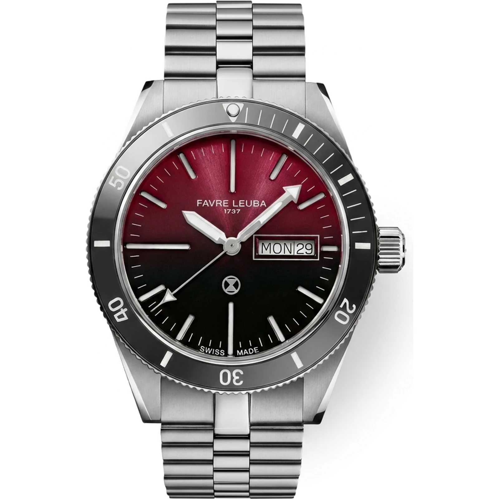 Favre Leuba Deep Raider Day Date Burgundy 00.20311.110.10.200