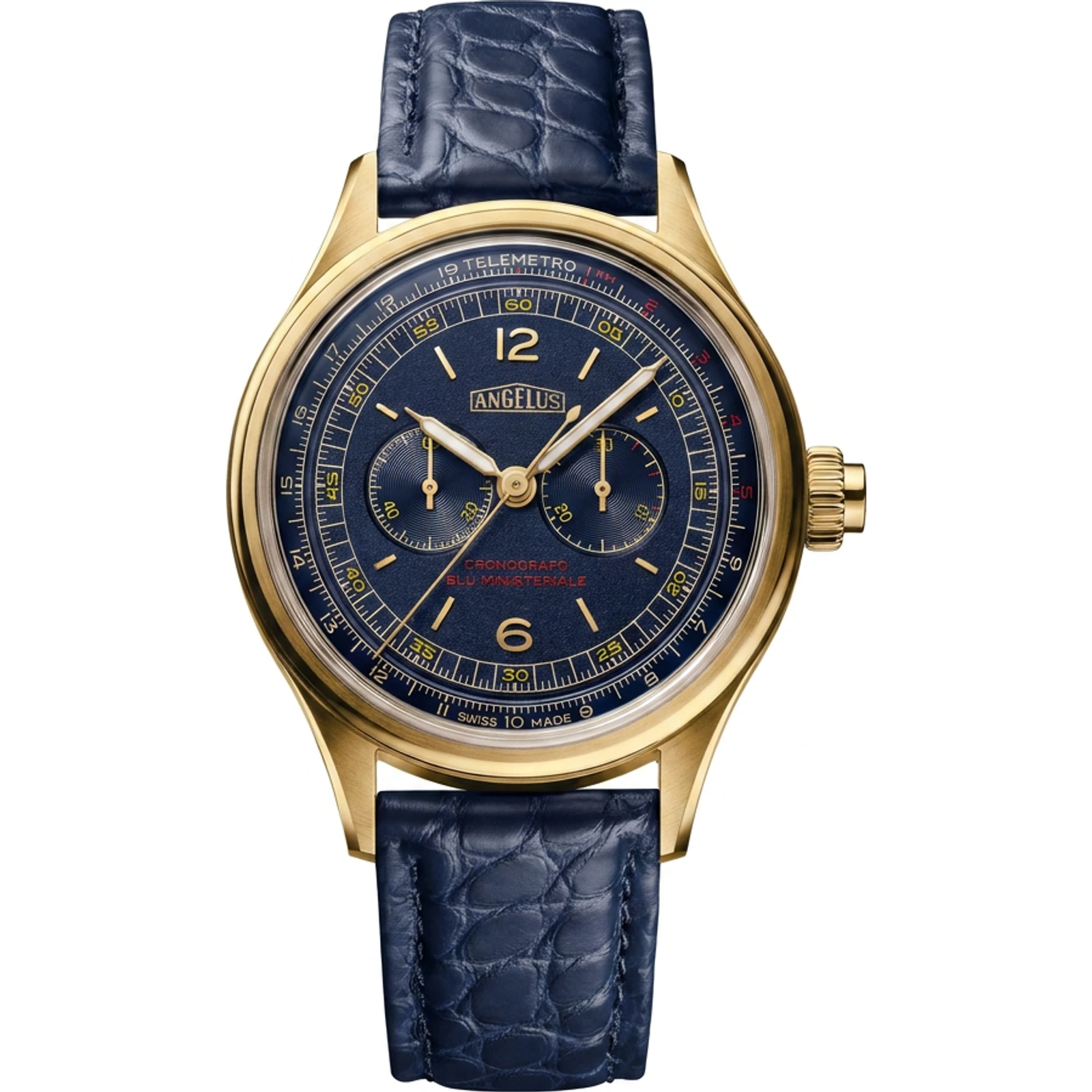 Angelus Cronografo Telemetro Blu Ministeriale Yellow Gold 0CHCQ.B02A.V1526Q