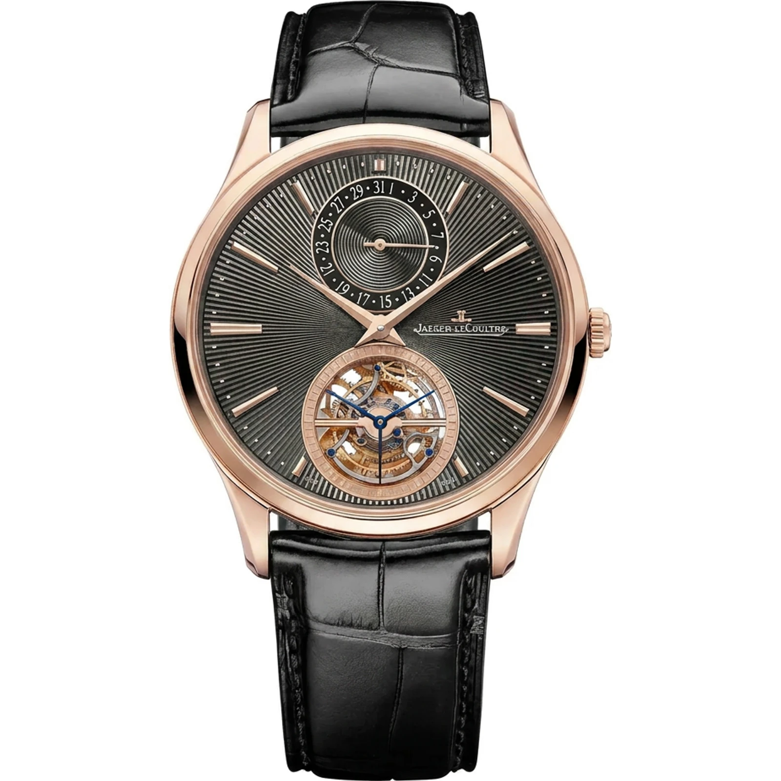 Jaeger-LeCoultre Pink Gold Master Ultra Thin Tourbillon Enamel Man Watch Q13224E2