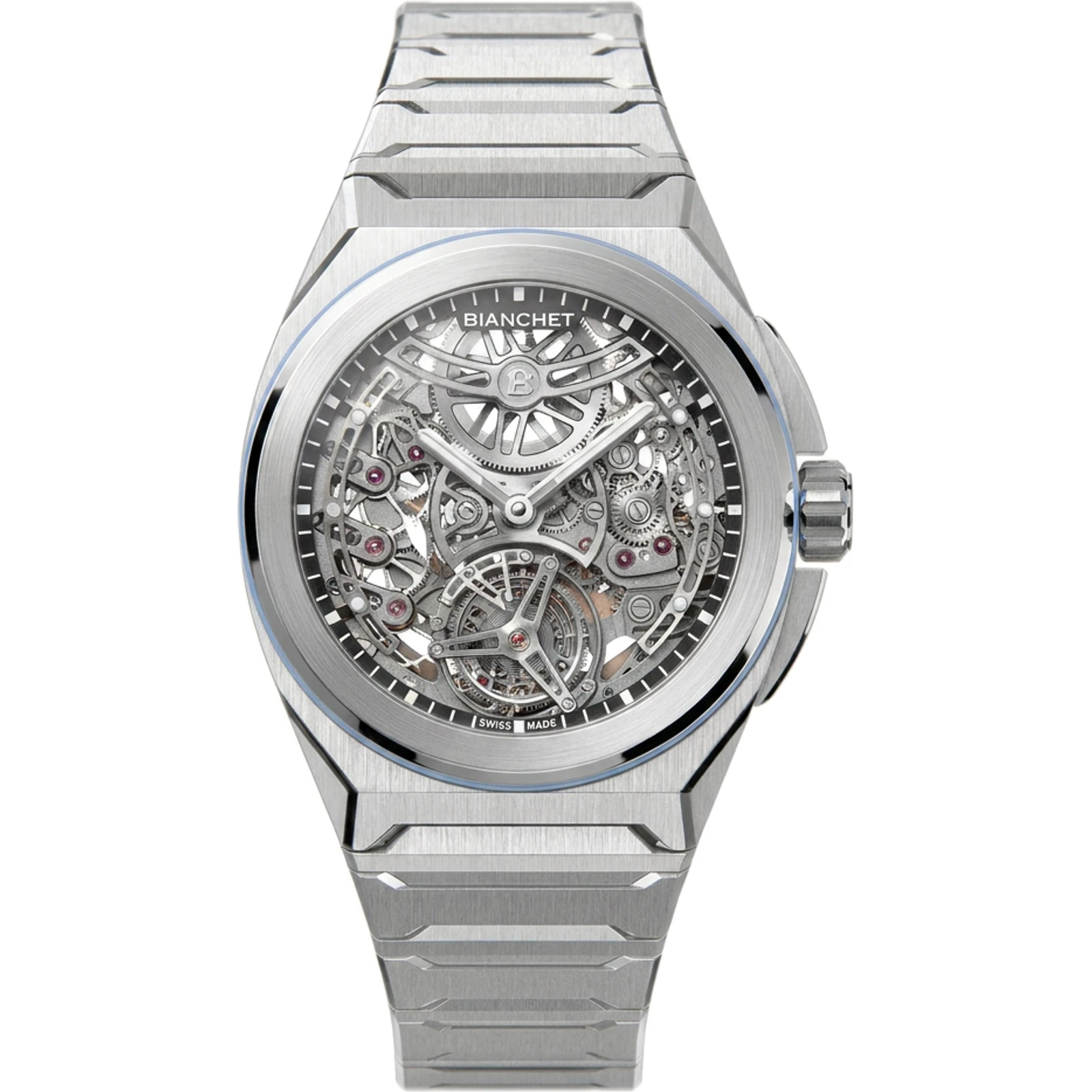 Bianchet Rotondo UltraFino Titanium Skeleton Sky Blue RDUFFTSKTNSB