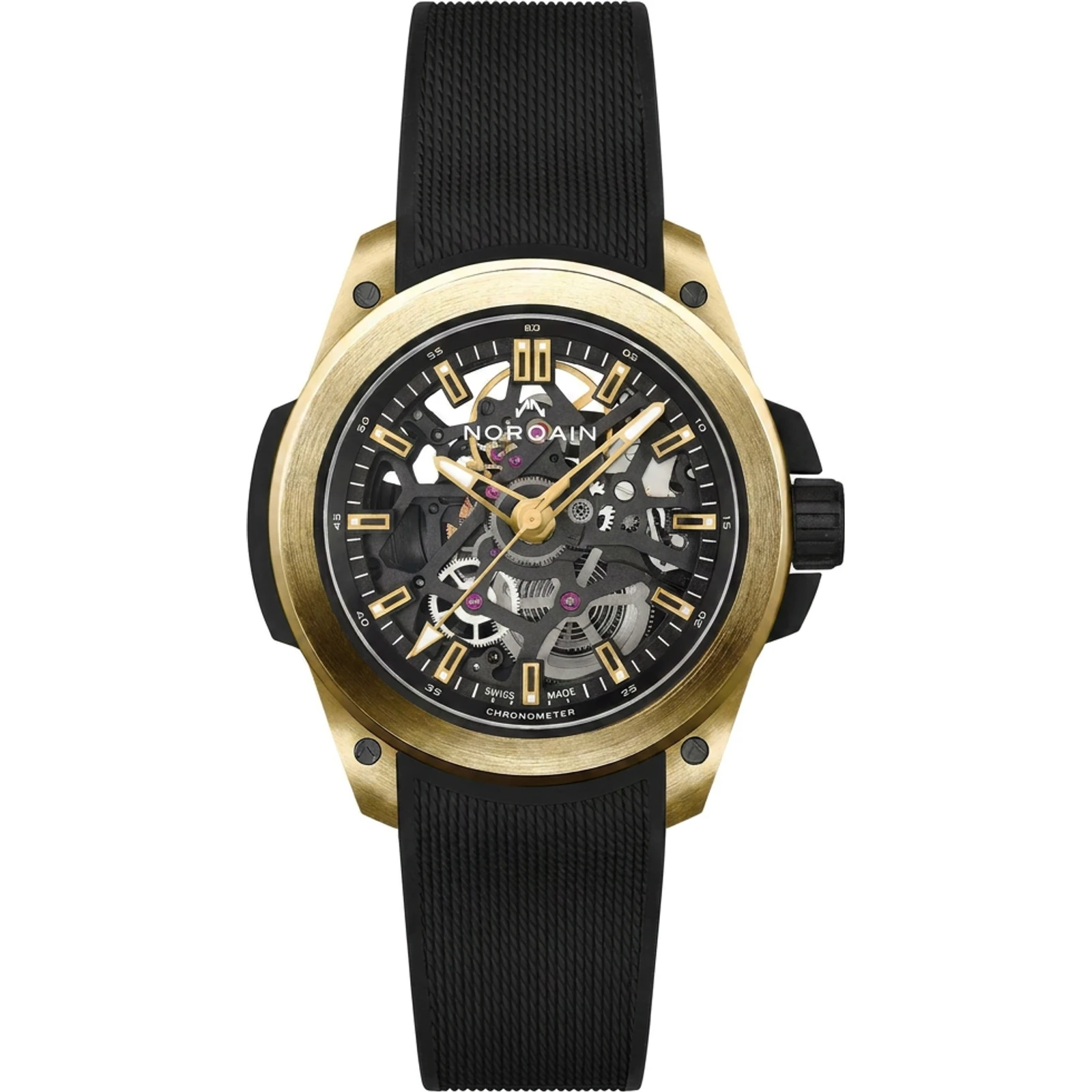 NORQAIN Wild ONE Skeleton 39 Yellow Gold Limited Edition — N3001.07G06.B01.R02